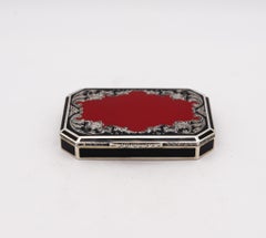 Leonhard Anzenhofer 1915 Austrian Art Deco Enameled Snuff Pill Box .935 Sterling