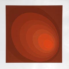 Brown Ombre, Geometrischer abstrakter Siebdruck von Leonid Lerman