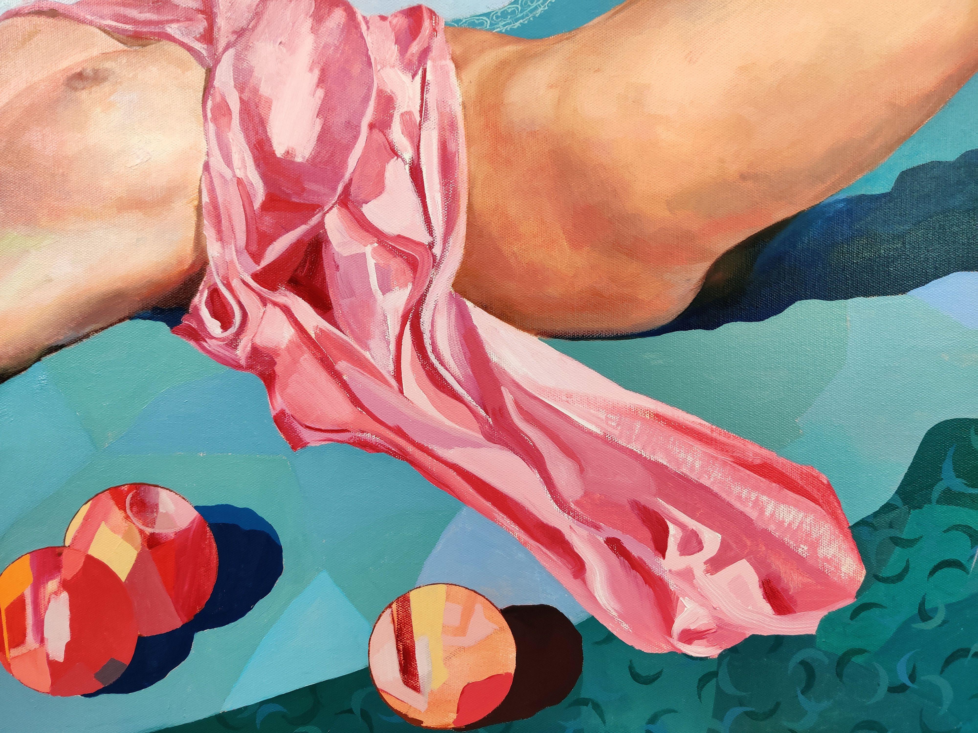 Sleeping Aphrodite, Painting, Oil on Canvas For Sale 3