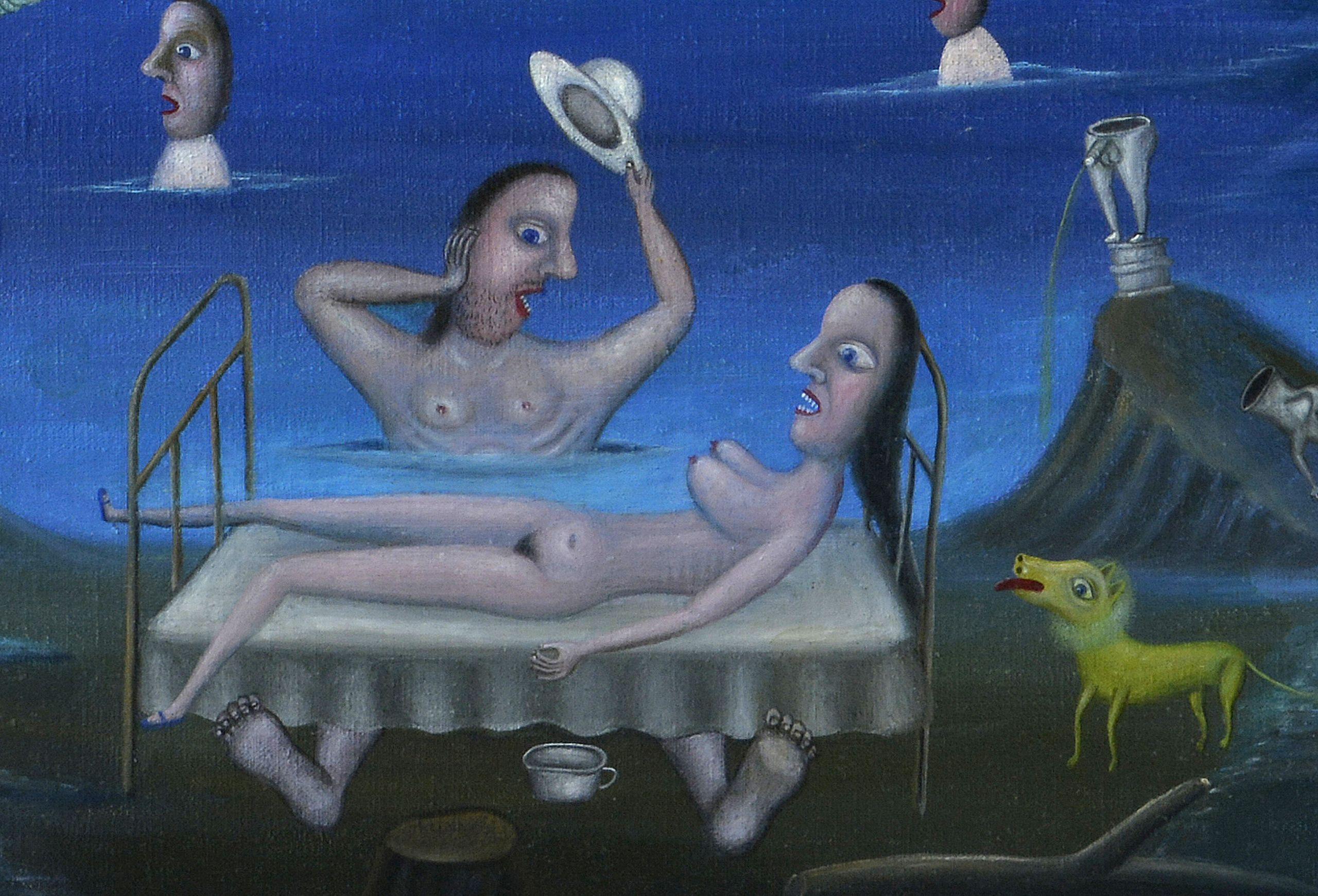 La gloria de la mañana. Obra de arte surrealista. Óleo sobre lienzo, 65x92 cm en venta 2