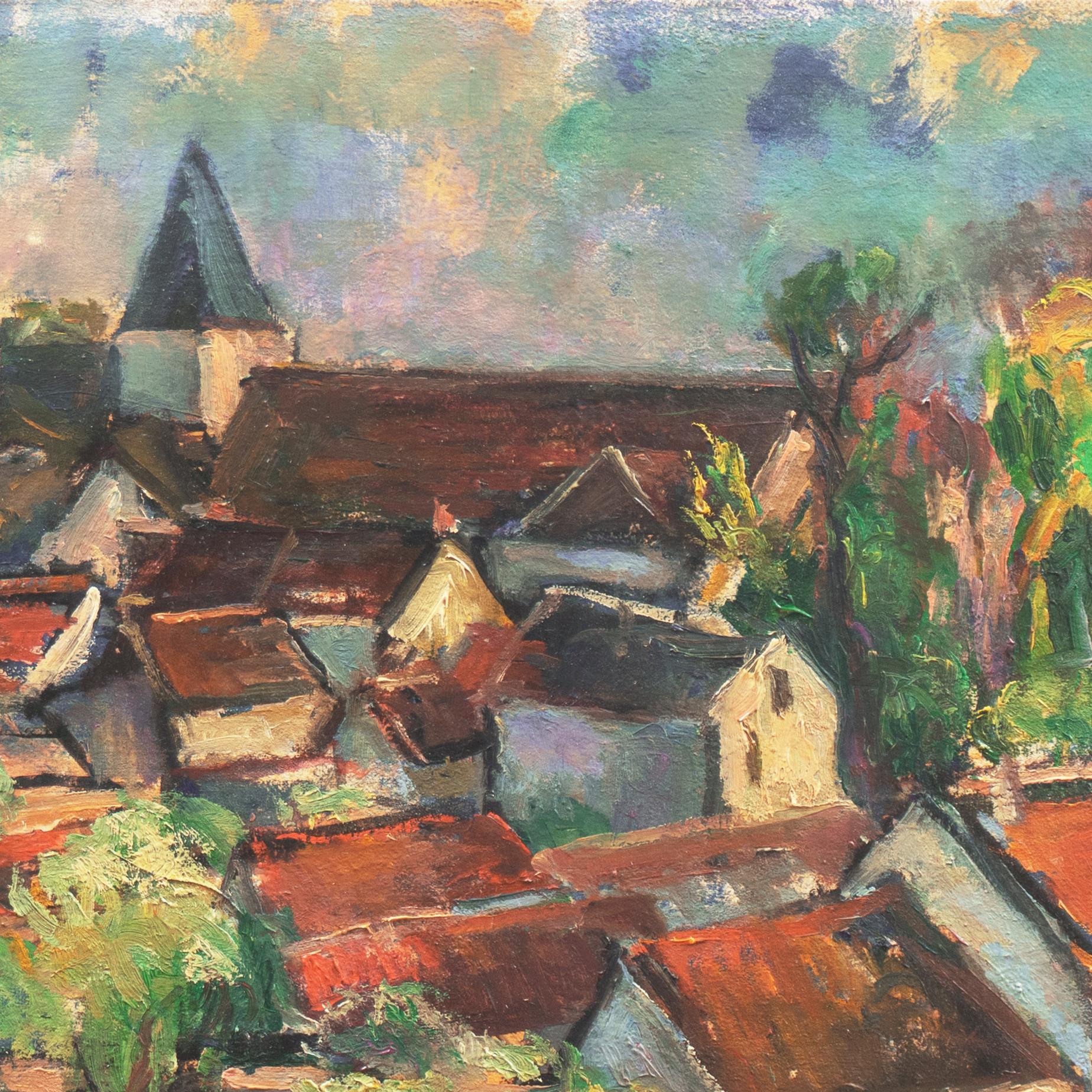 'Hungarian Landscape', Ukrainian Post-Impressionist, Budapest, Hungary, Israeli - Painting by Leonid Unik