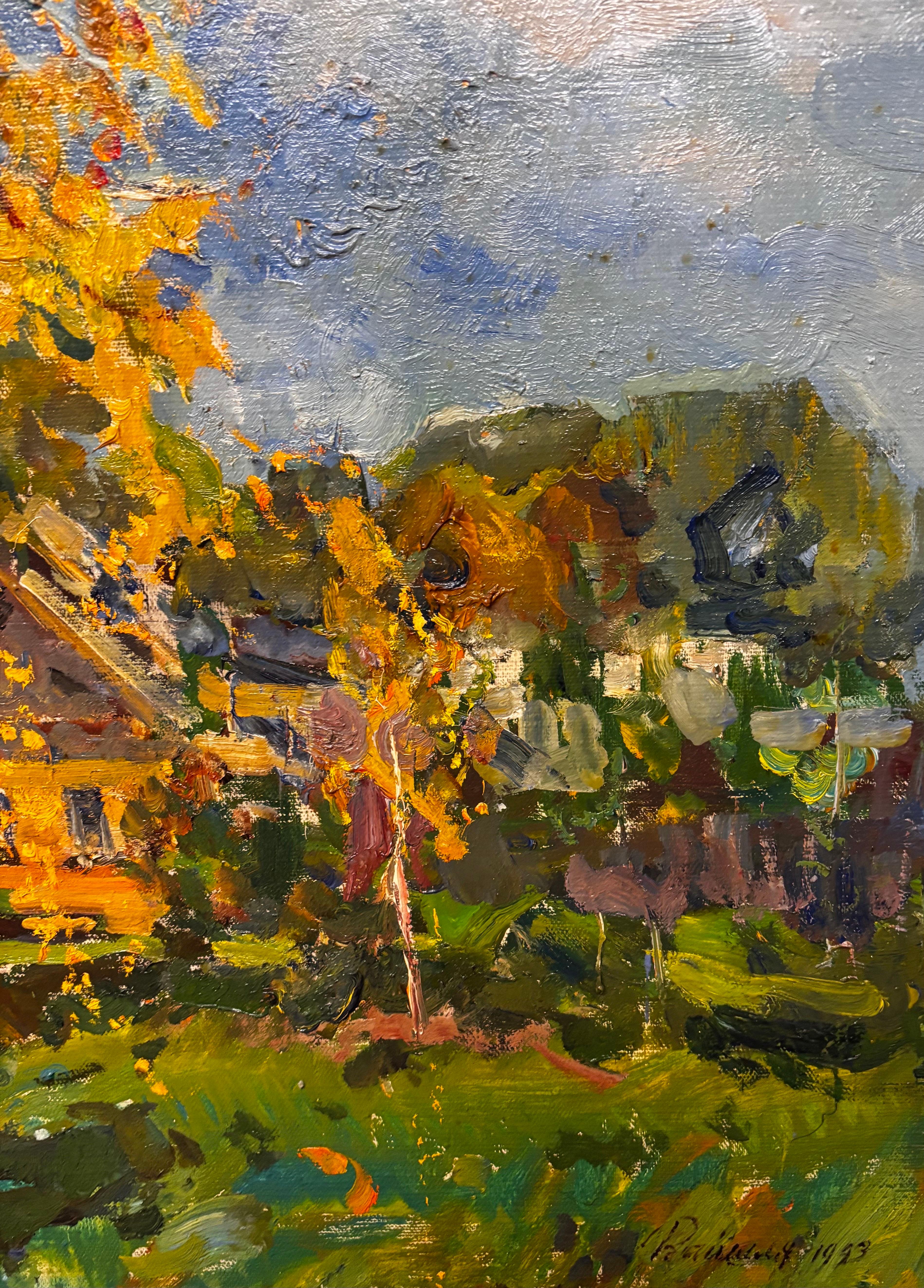 Autunno dorato   Olio cm. 79 x 90    1993 - Post-Impressionist Painting by Leonid VAICHILIA