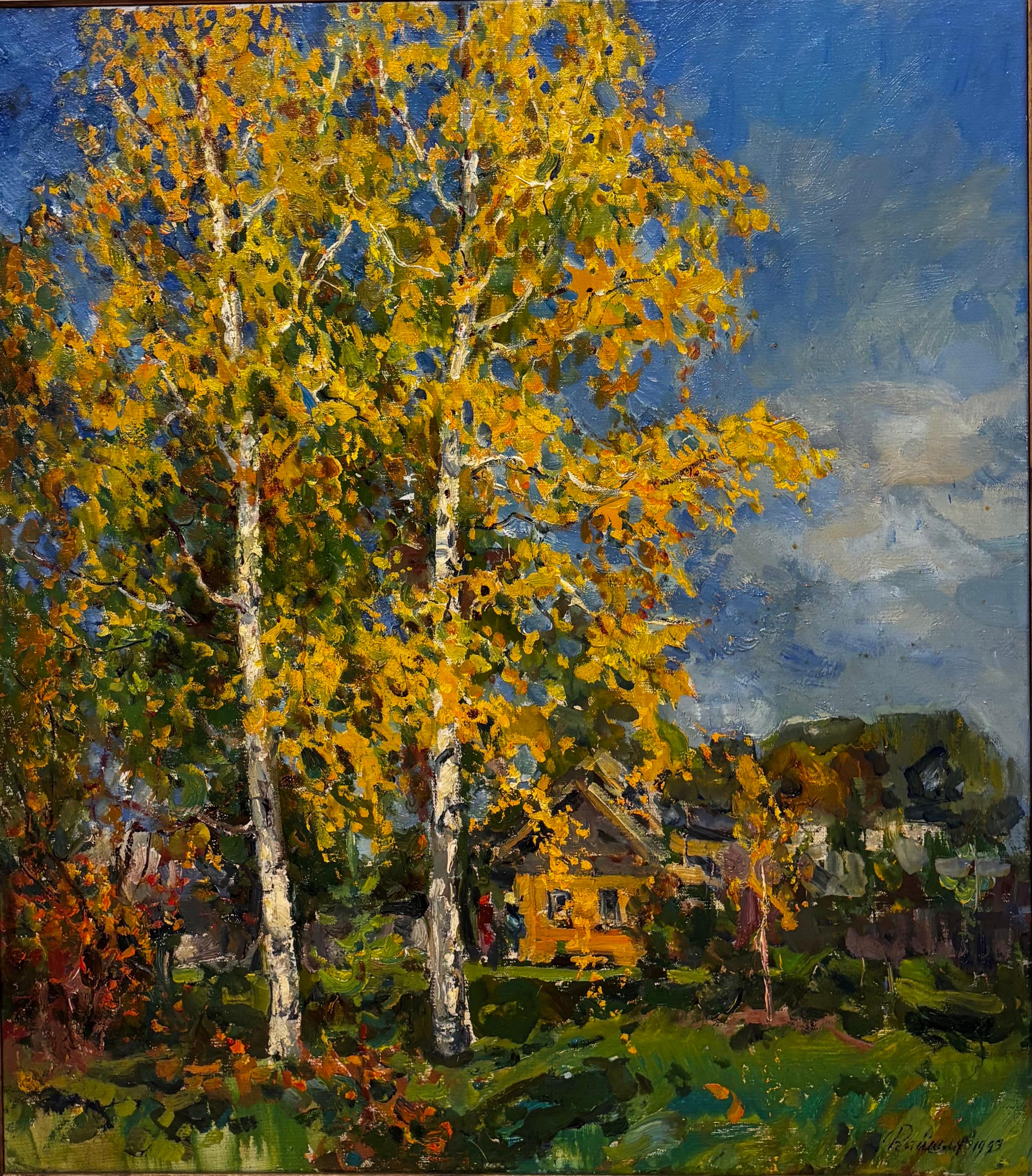 Leonid VAICHILIA Landscape Painting - Autunno dorato   Olio cm. 79 x 90    1993