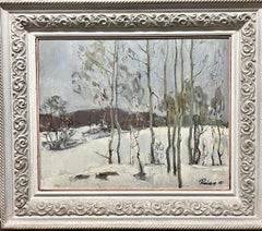"Birches in the woods, winter" Oil cm. 50 x 40  1967