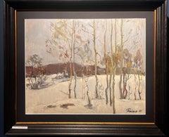 "Birken im Wald, Winter" Öl cm. 50 x 40  1967