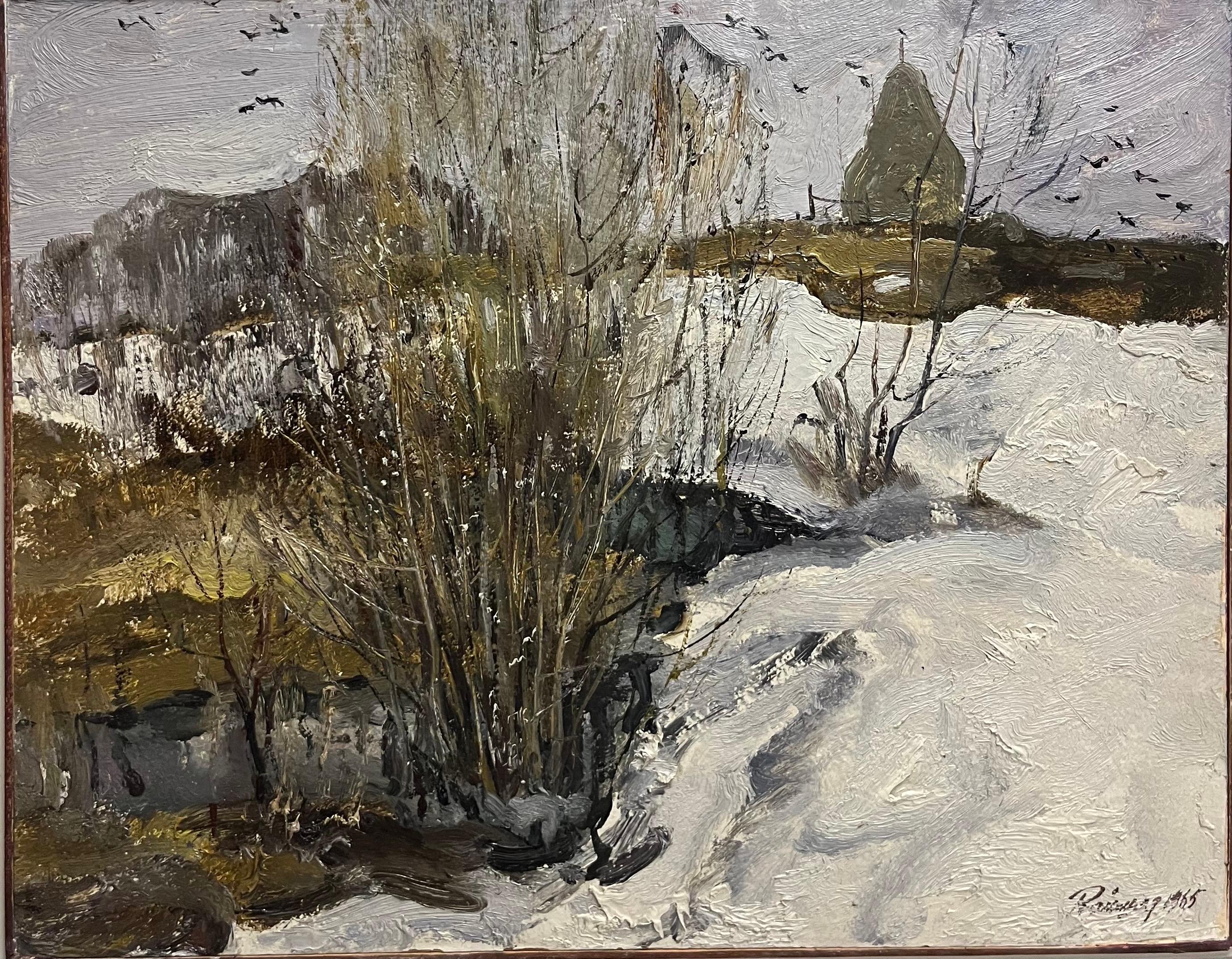 „Disgelo“ Olio su cartone cm. 50 x 40  1965 – Painting von Leonid VAICHILIA