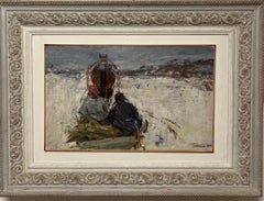 "Sled in the snow" Oil cm. 50 x 30 1974