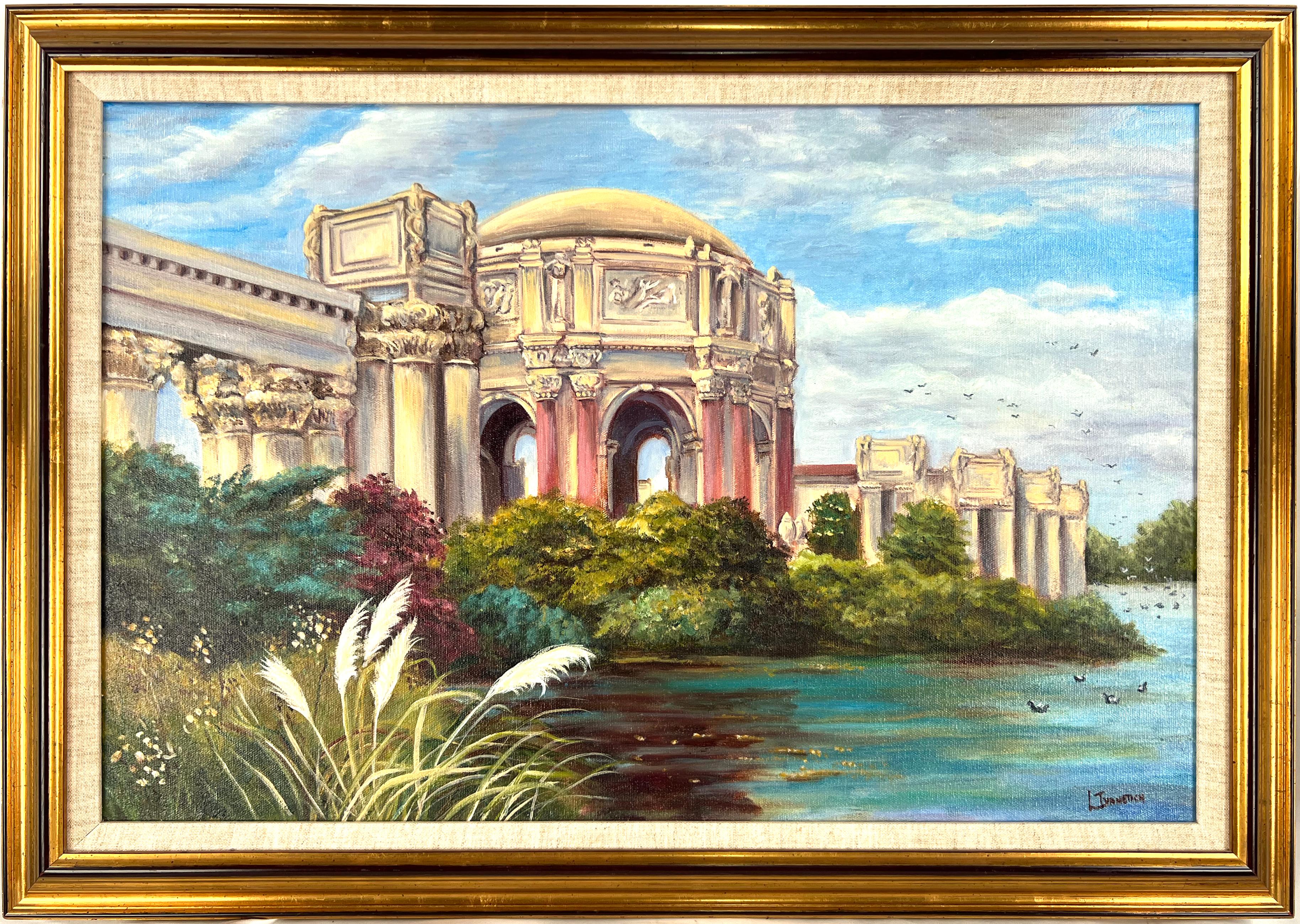 Leonida Ivanetich Landscape Painting - San Francisco Palace of Fine Arts Oil on Canvas