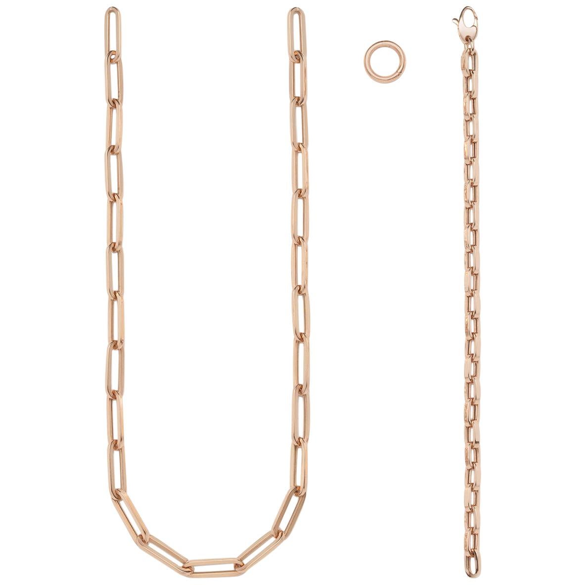 Leonie 4-in-1 Convertible Necklace and Bracelet Chain in Rose Gold For Sale