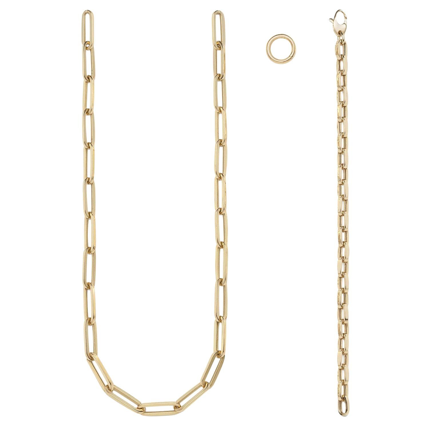 Leonie 4-in-1 Convertible Necklace and Bracelet Chain in Yellow Gold For Sale