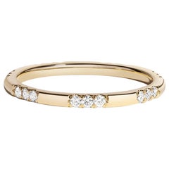 Leonie Ring with White Diamonds in Yellow Gold by Selin Kent