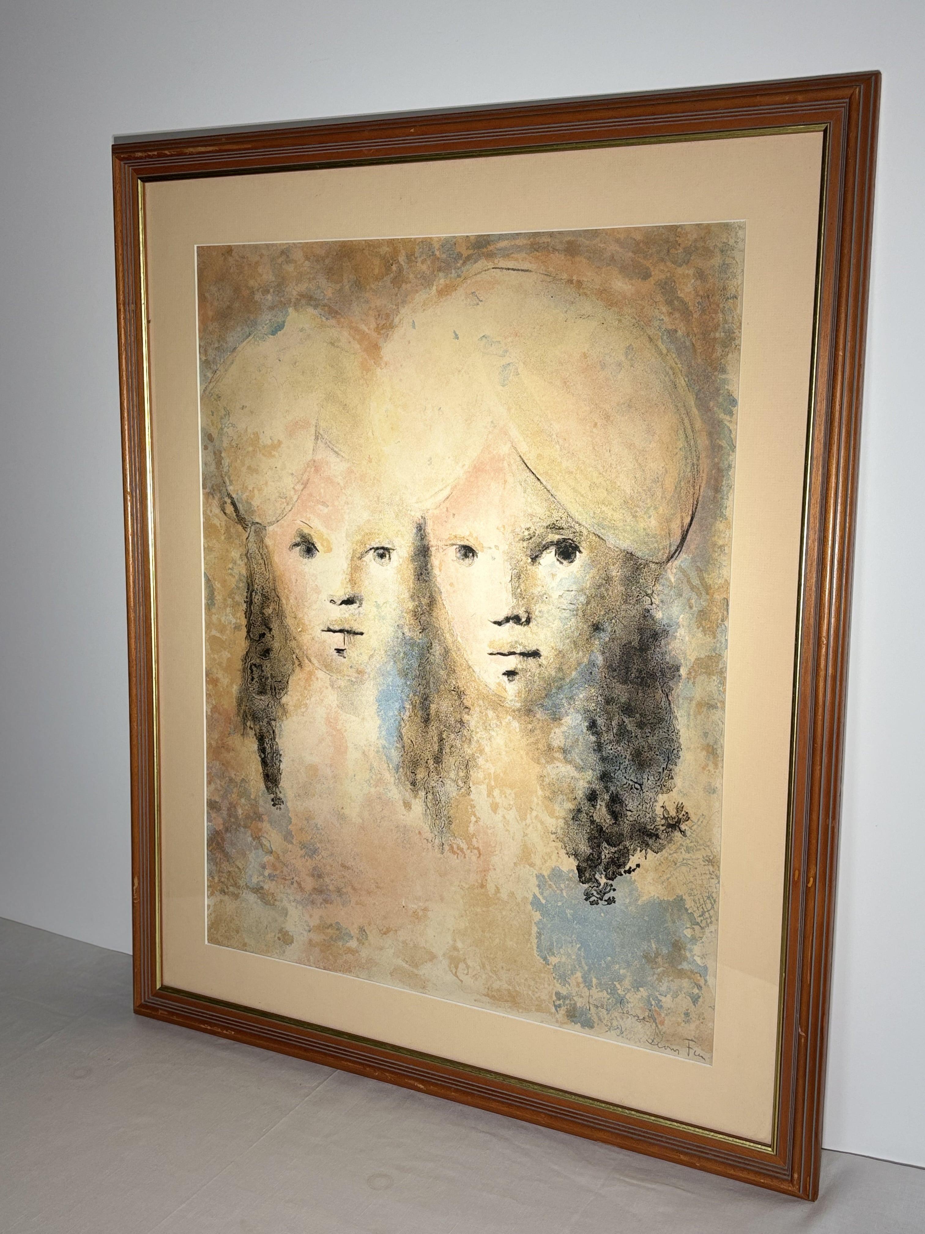 Français Leonor Fini (1907-1996), estampe originale en couleurs, signée et Dedicée par l'Artiste en vente