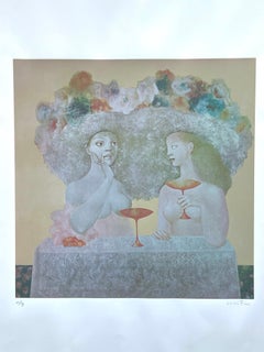 Leonor Fini, two women, rare print on paper