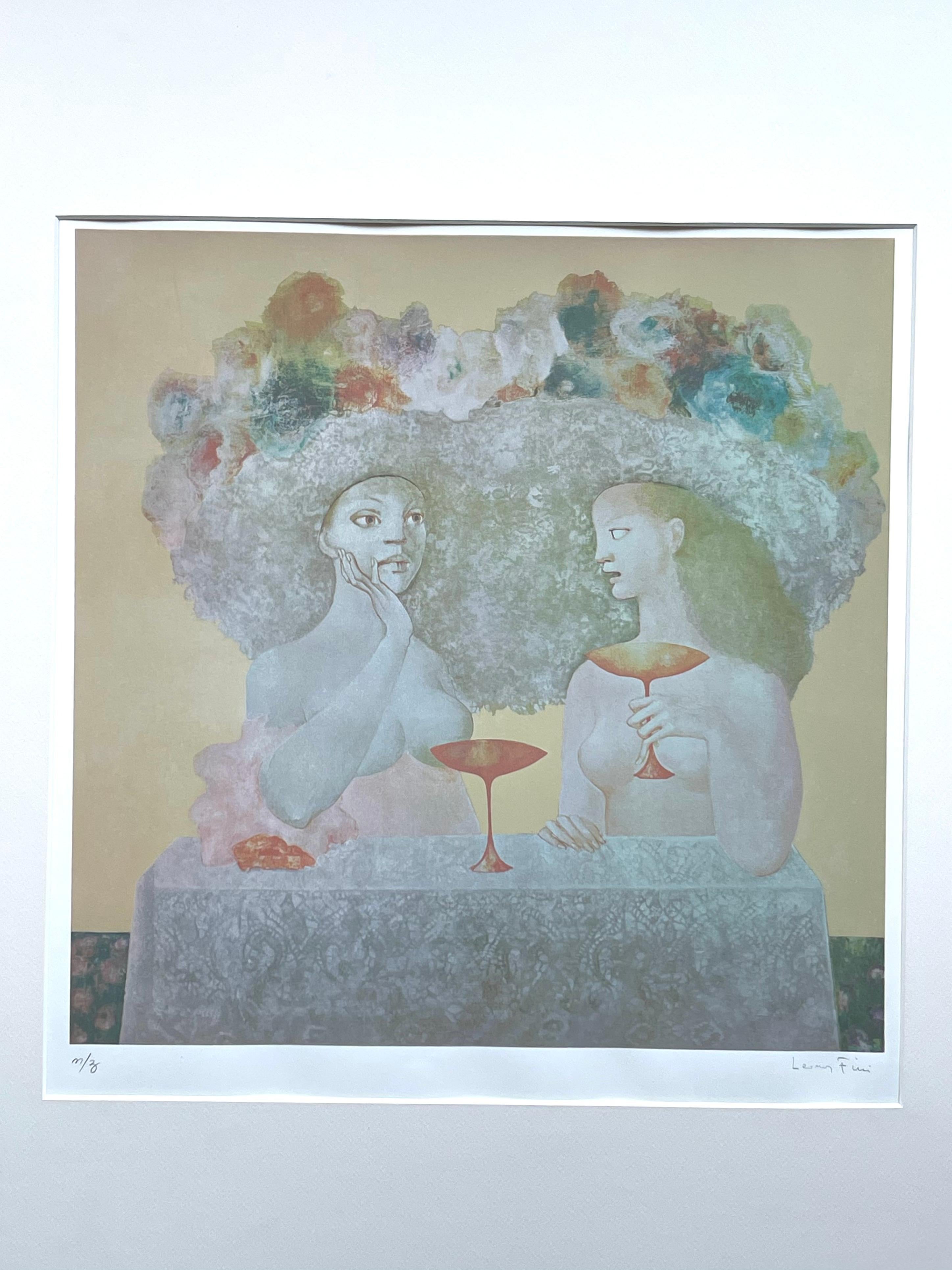 Leonor Fini, two women, rare print on paper For Sale 2