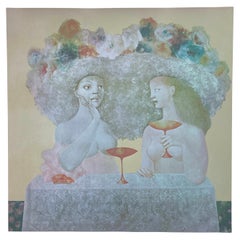 Leonor Fini, two women, rare print on paper