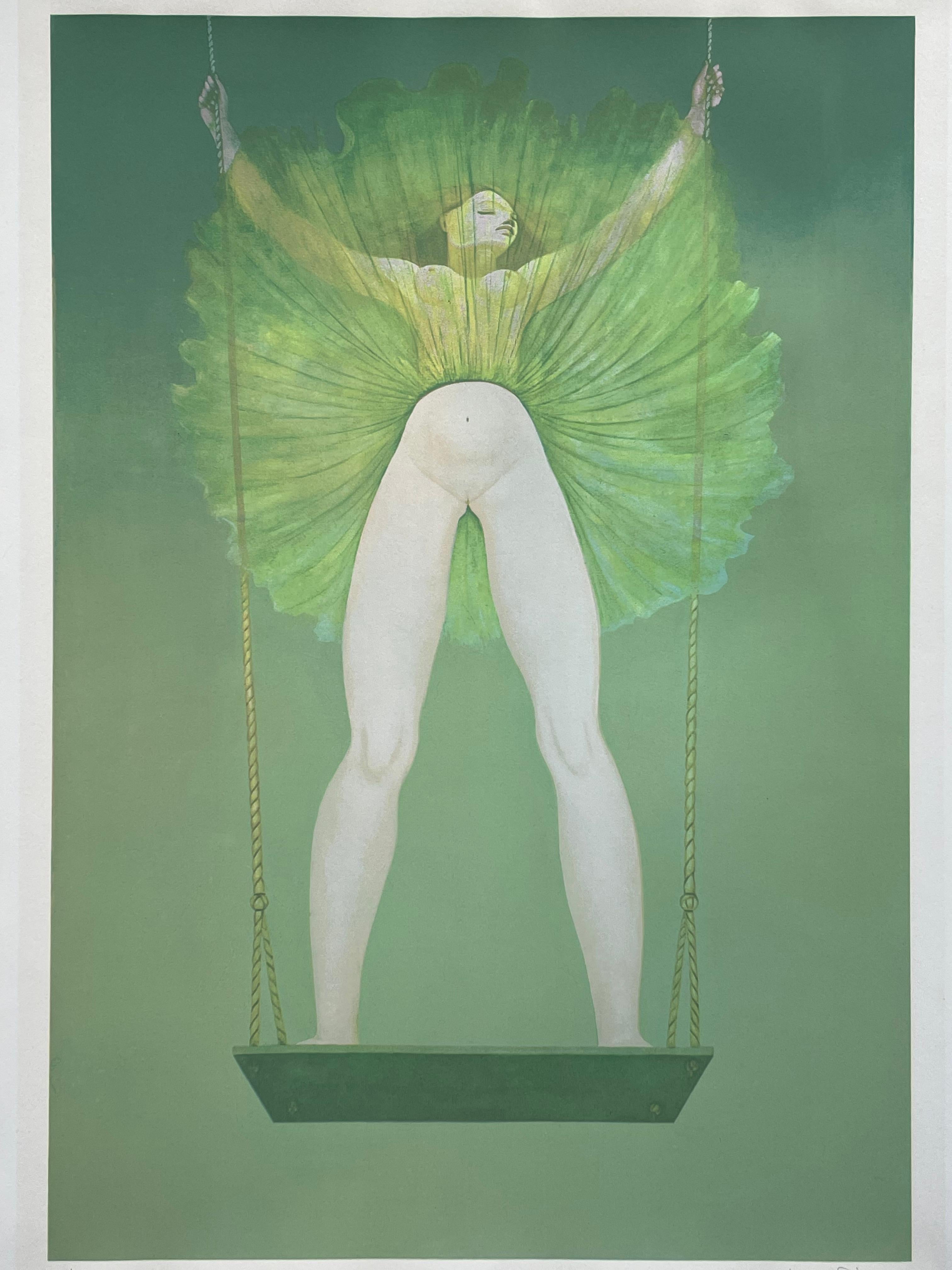Mid-Century Modern Leonor Fini, woman, rare print on paper For Sale