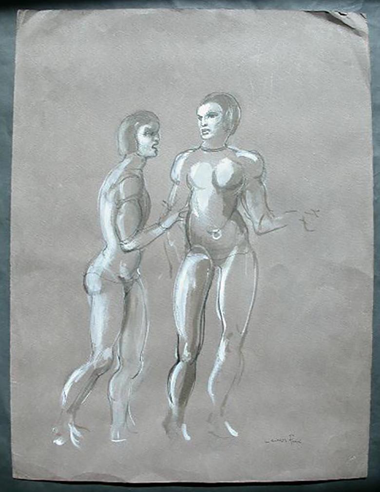 La Conversation - Surrealist Painting by Leonor Fini