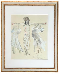 Le Concile d'Amour - Gouache auf Papier Einzigartige surrealistische Frauenmalerin, 1968
