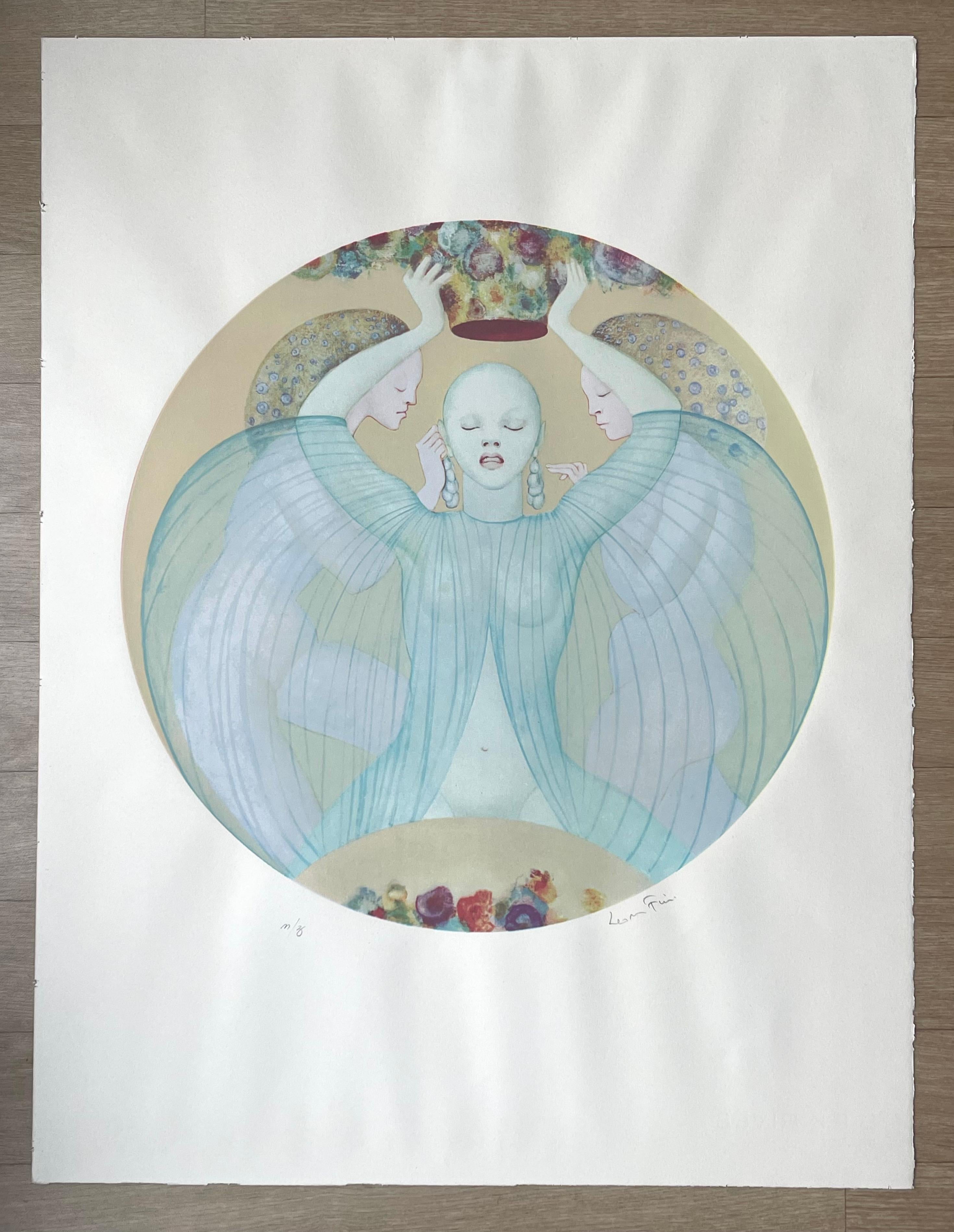 Leonor Fini, rara serigrafía original sobre papel Rives, hacia 1970 en venta 3