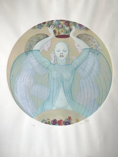 Leonor Fini, rara serigrafia originale su carta Rives, circa 1970