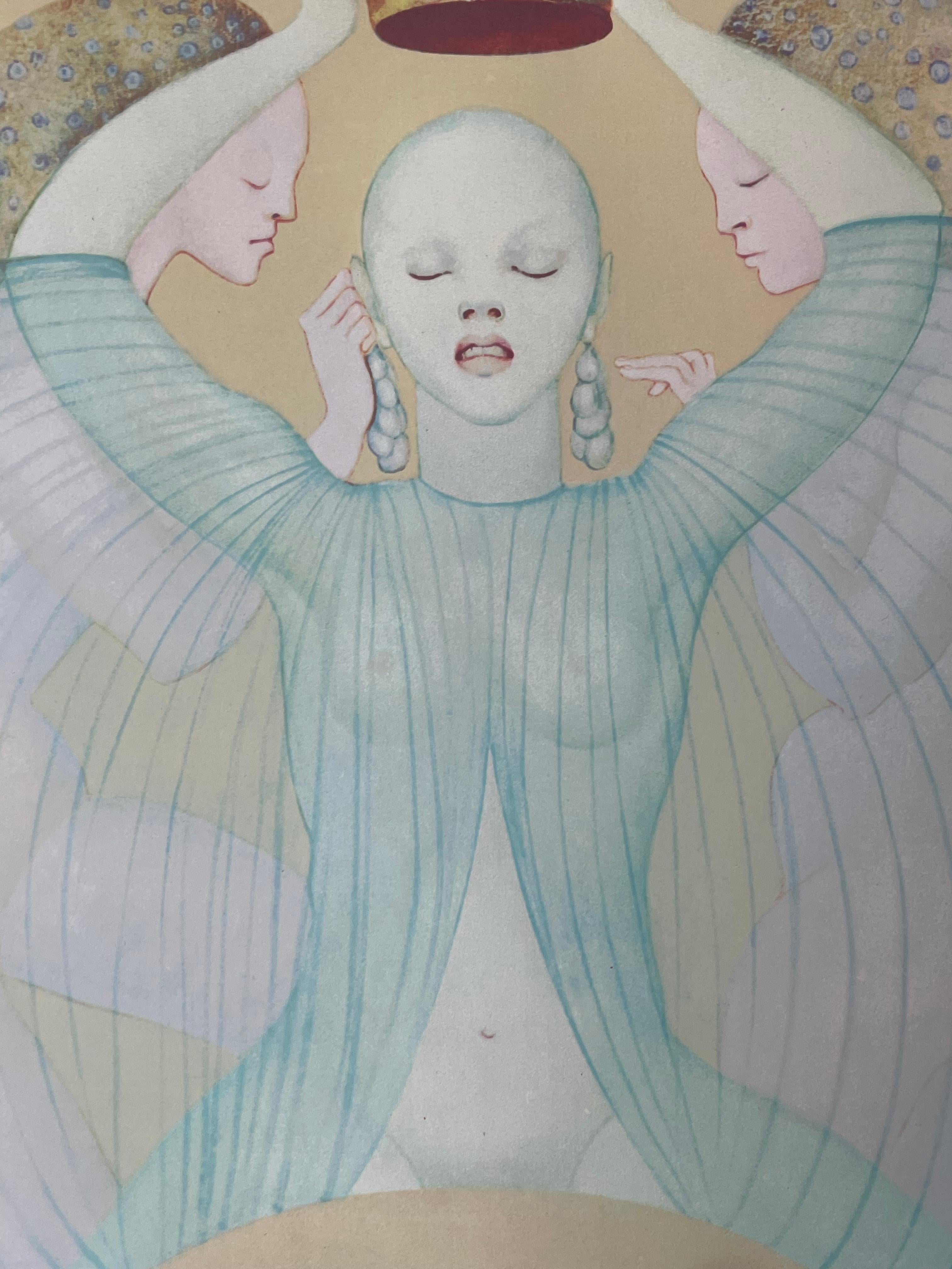 Leonor Fini, rara serigrafía original sobre papel Rives, hacia 1970 en venta 1