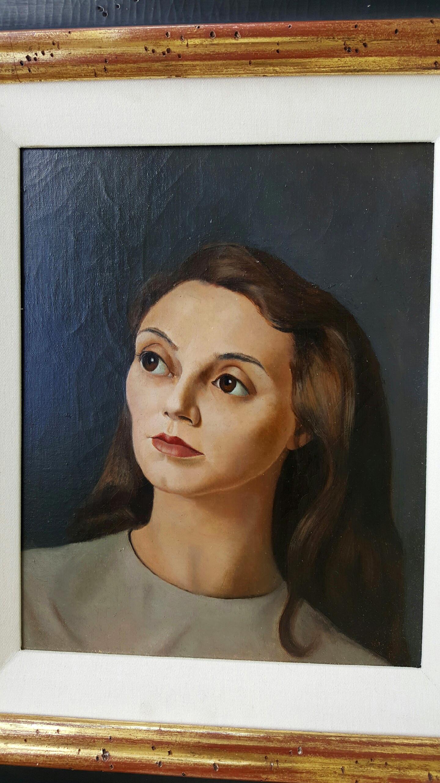 Porträt de Femme ( Selbstporträt?)  (Surrealismus), Painting, von Leonor Fini