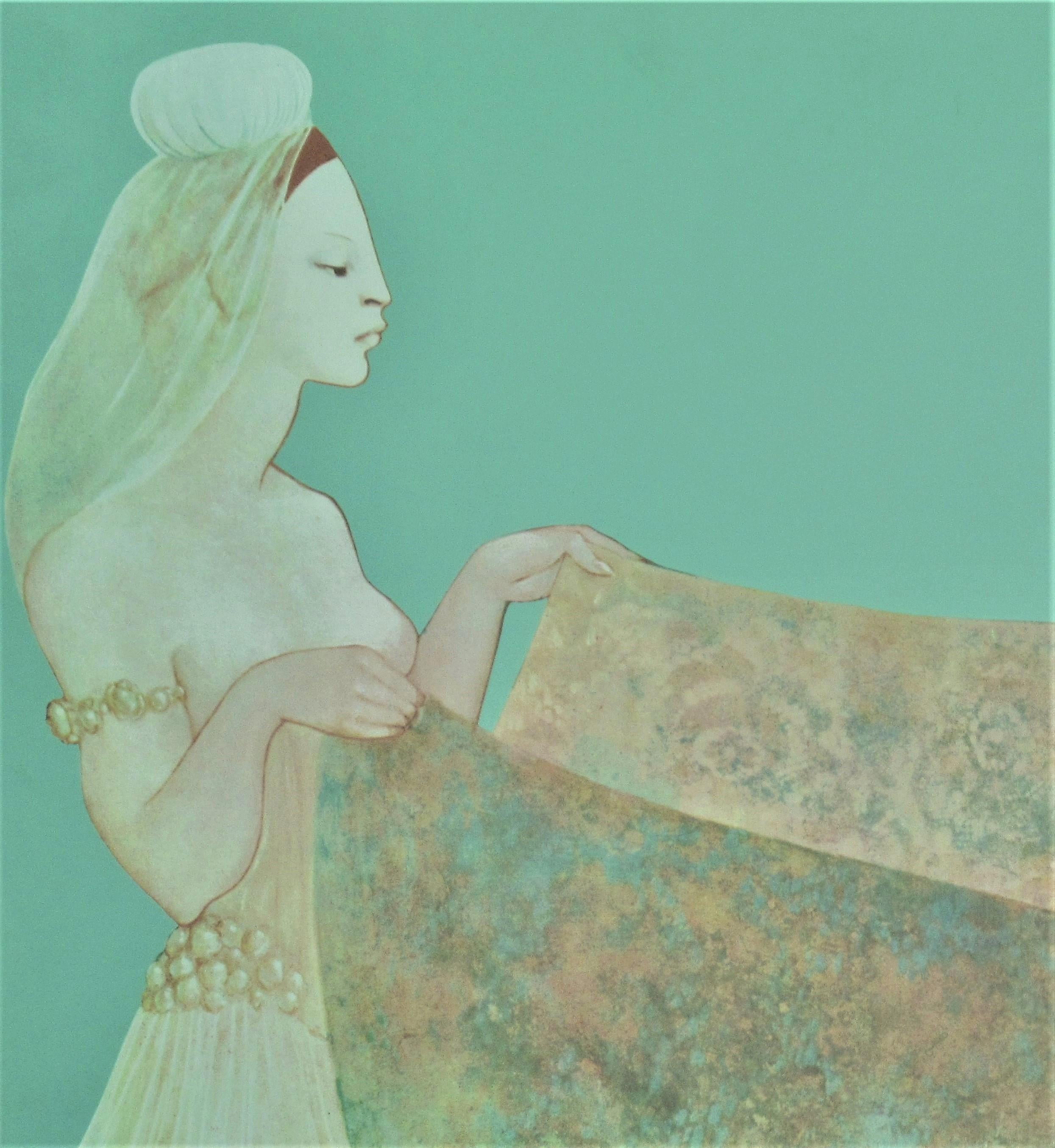 Amine et la Larve - Print by Leonor Fini