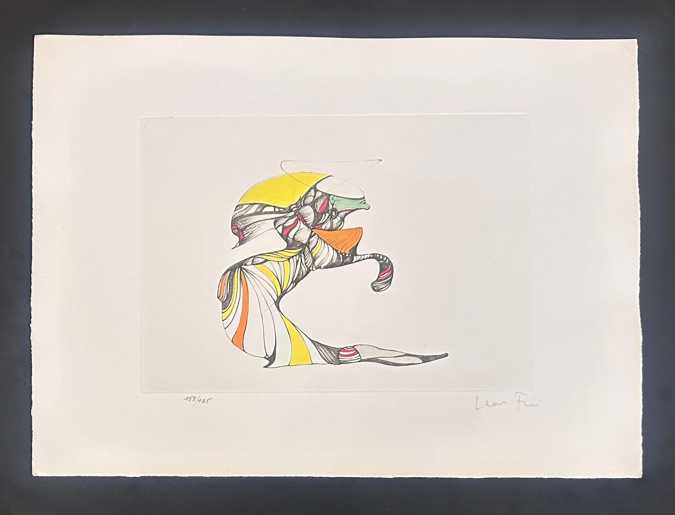 Autumn afternoons - Hand-signed numbered lithograph Leonor Fini Surrealist, 1975 For Sale 1