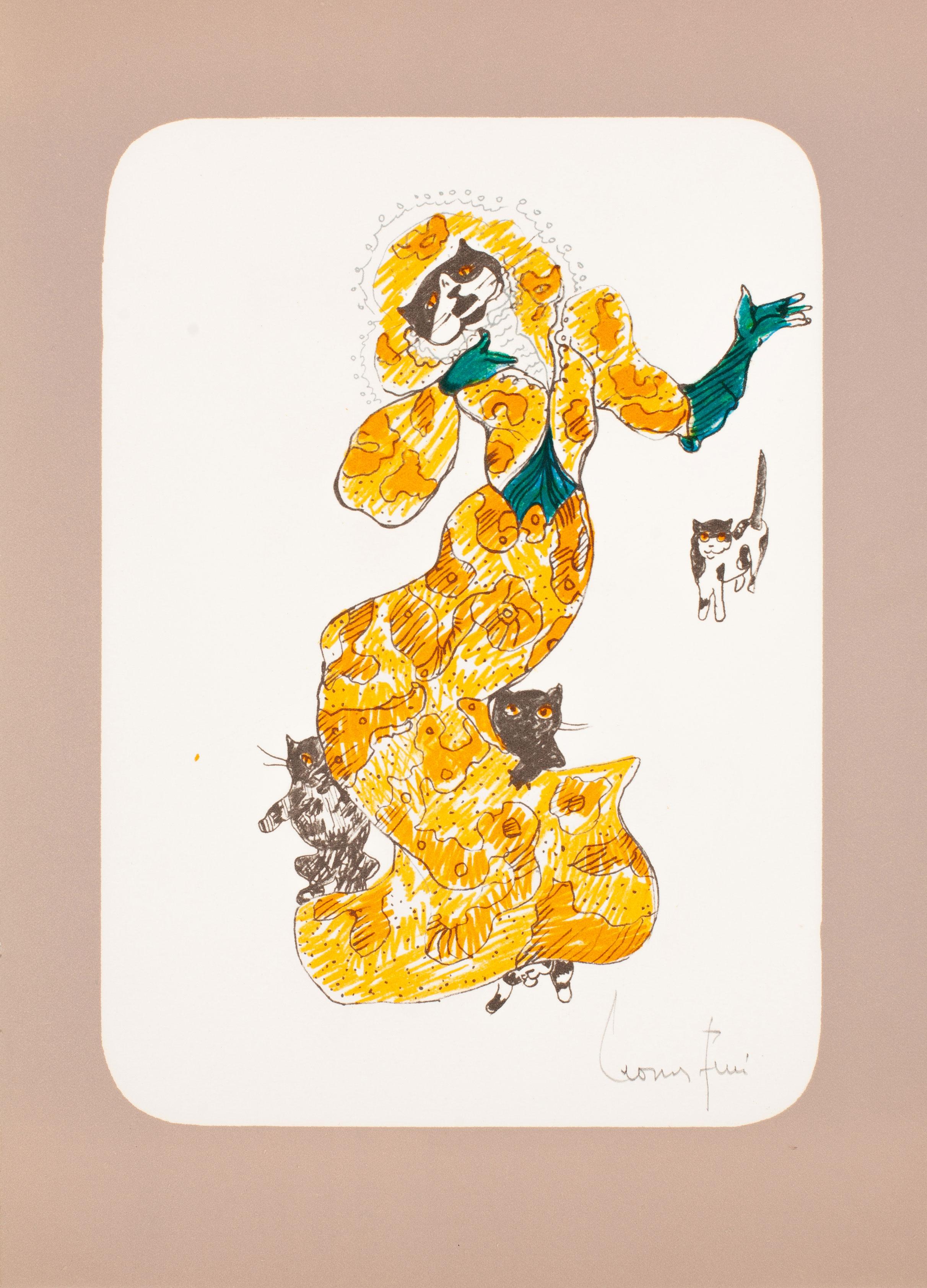 Leonor Fini Animal Print – Katzen in Kleid