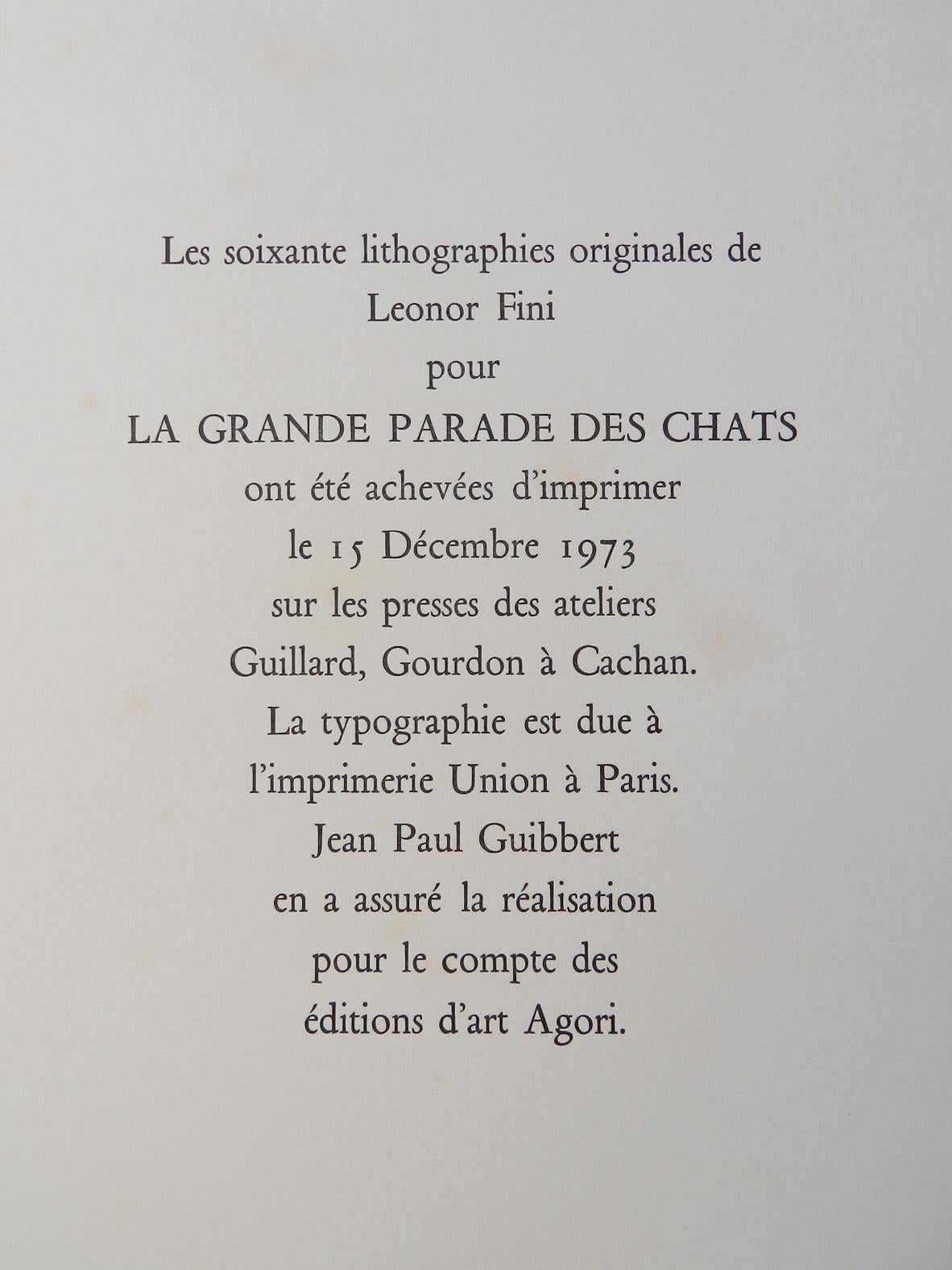 La Grande Parade des Chats by Leonor Fini 1973 Cats Lythographs For Sale 4