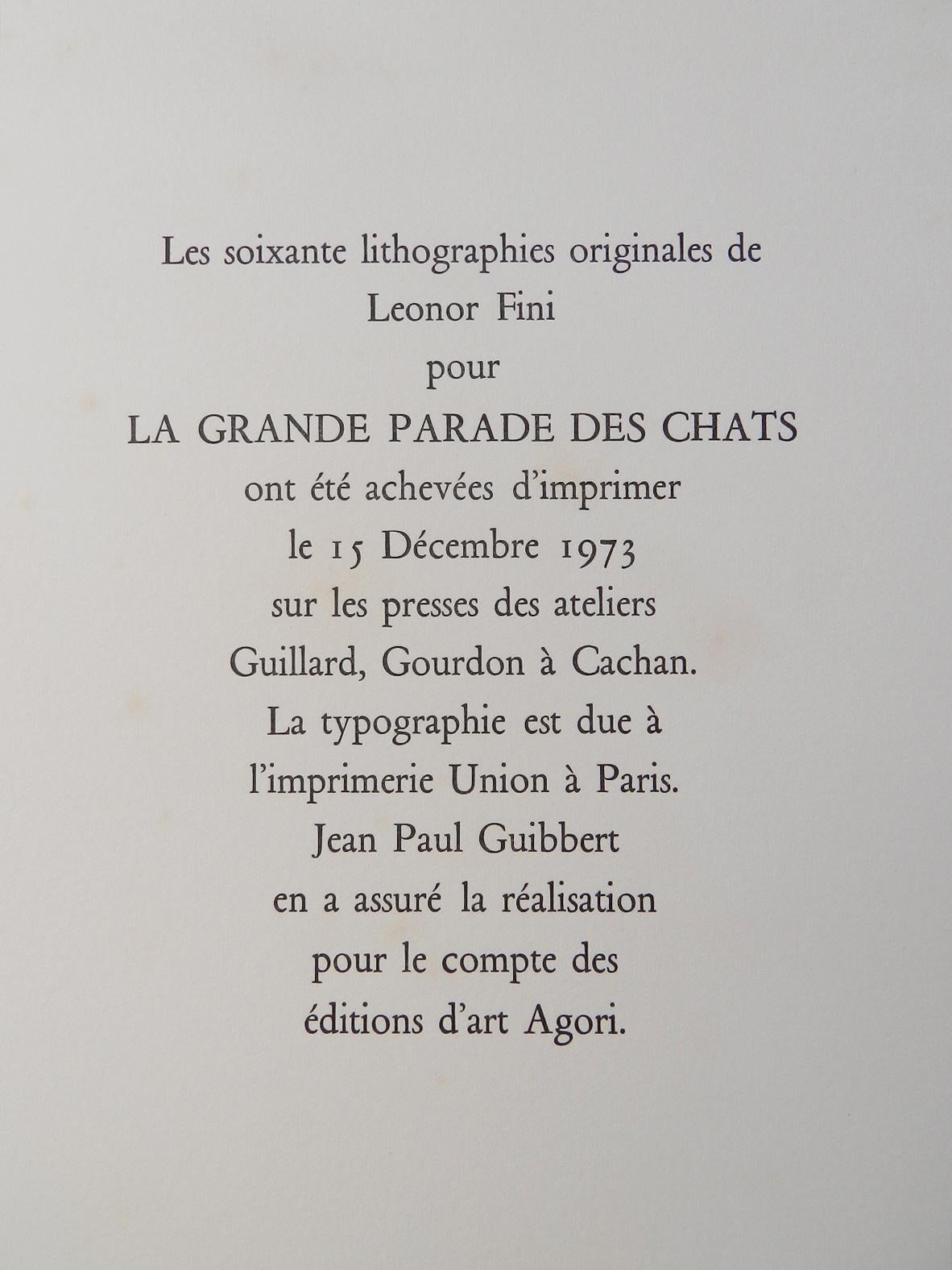 La Grande Parade des Chats de Leonor Fini 1973 Gatos Lythographs en venta 4