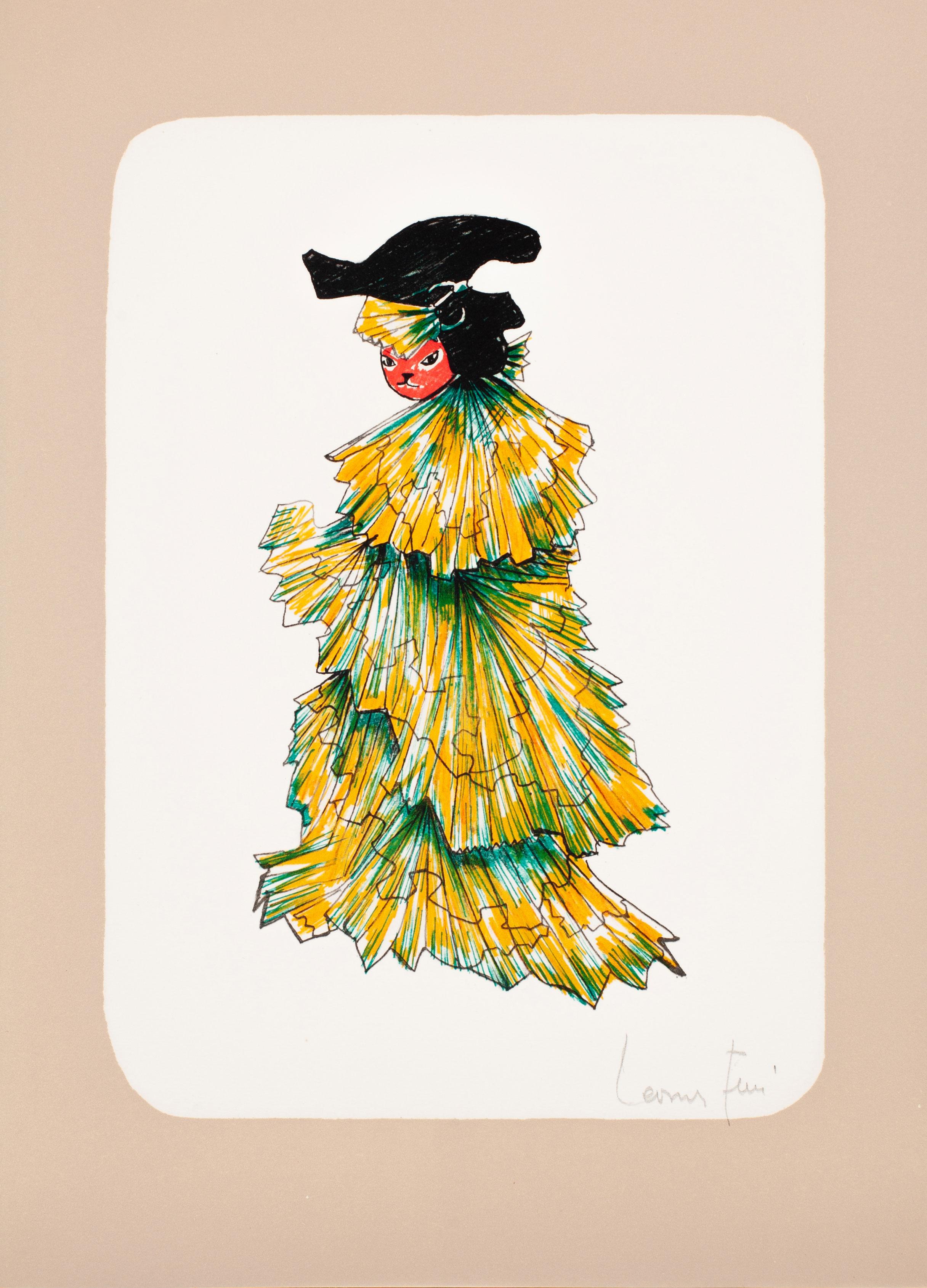 Leonor Fini Animal Print – Katze mit Barschhut