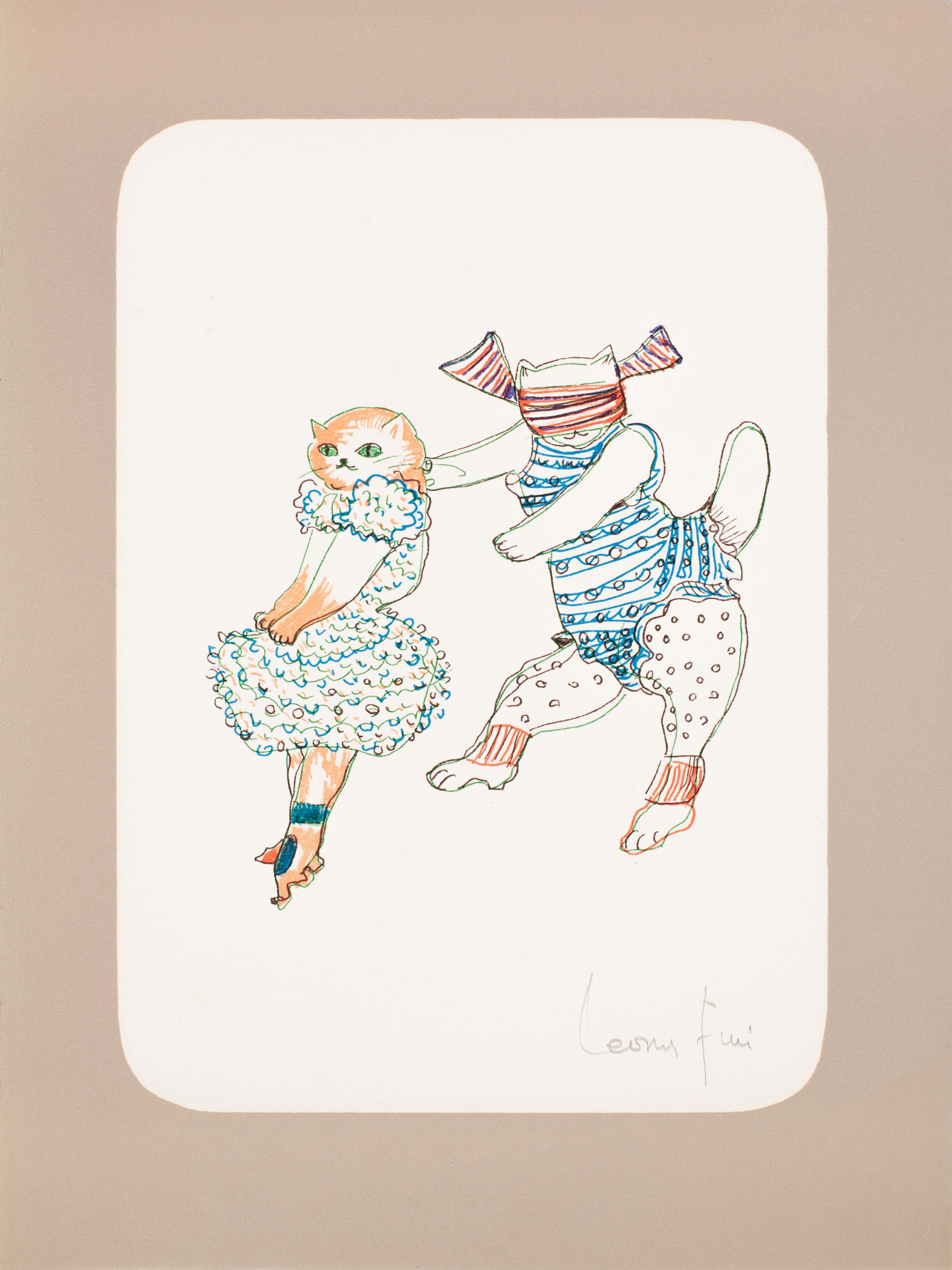 Leonor Fini Animal Print – Katzen und blinde Falten