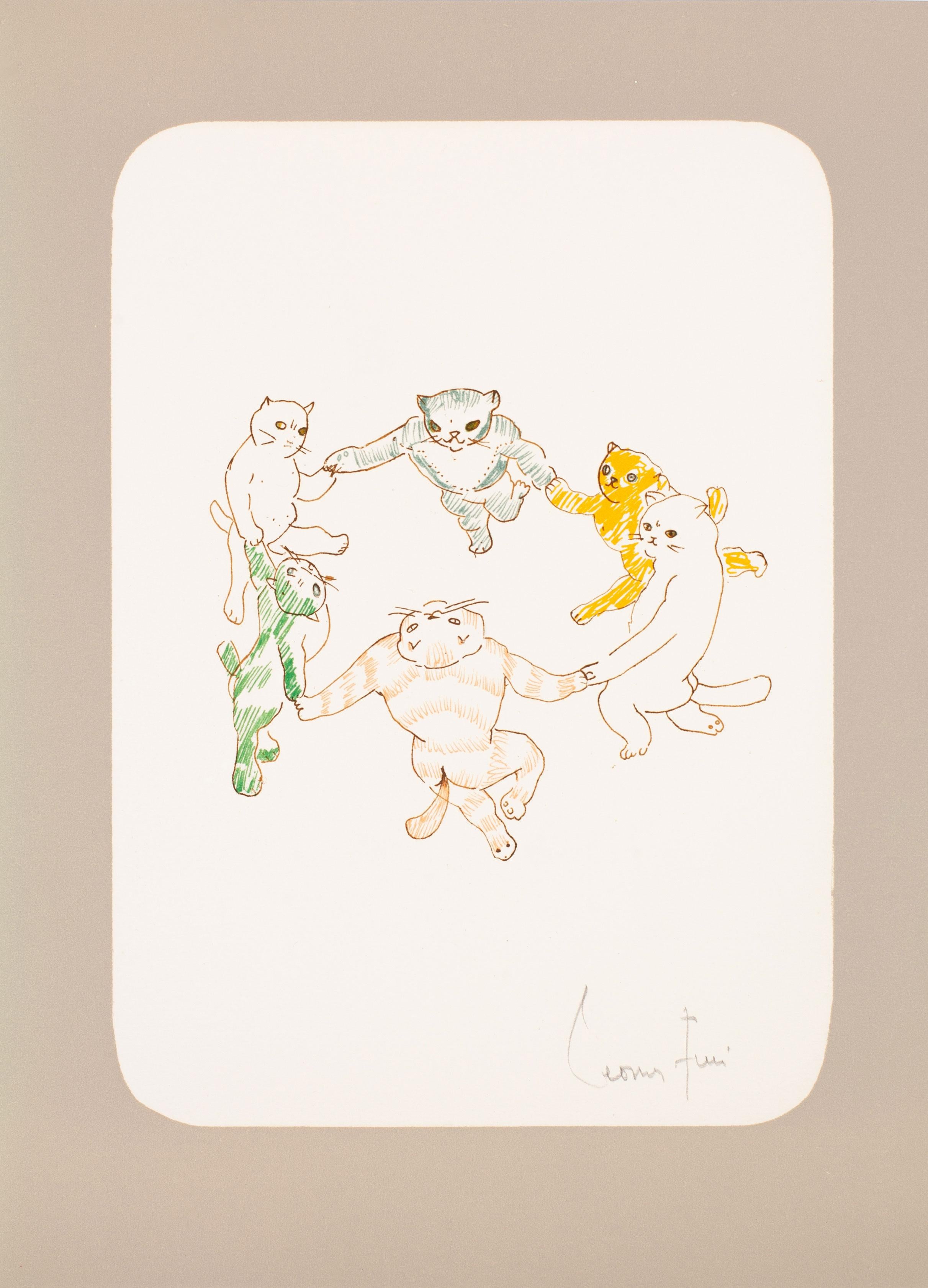 Leonor Fini Animal Print - Cats at Play