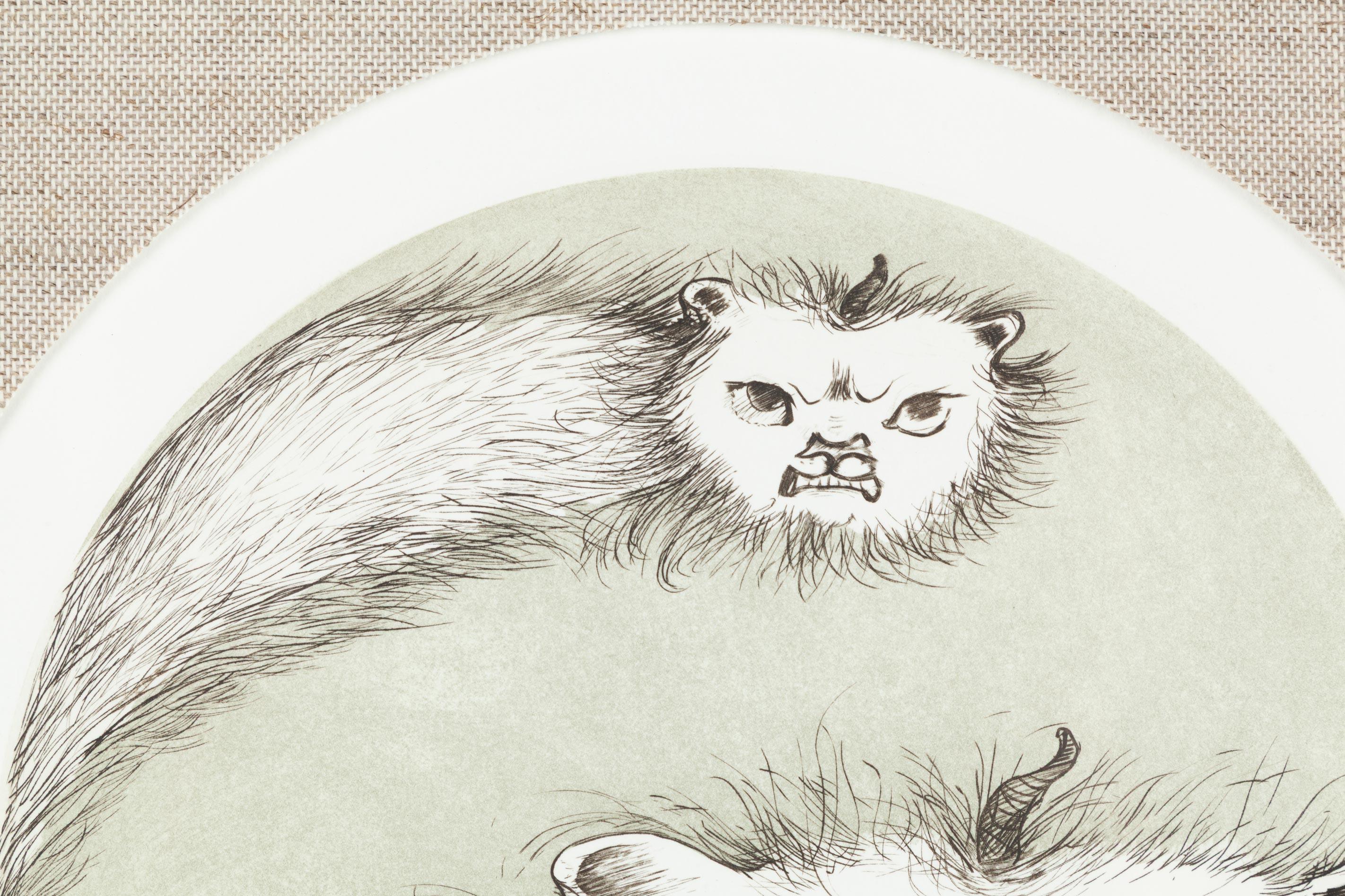 Chimera No. 1 - Beige Animal Print by Leonor Fini