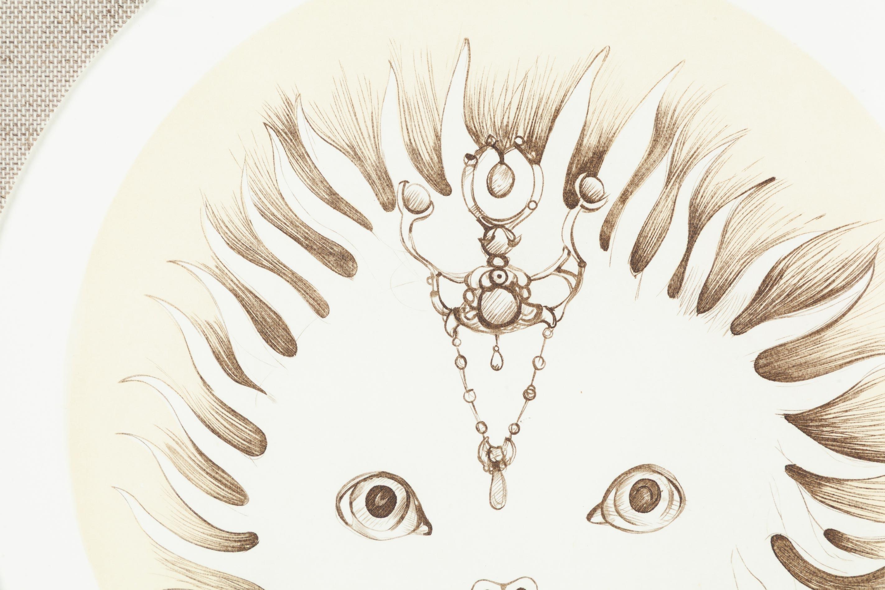 Chimera No. 5 - Beige Animal Print by Leonor Fini