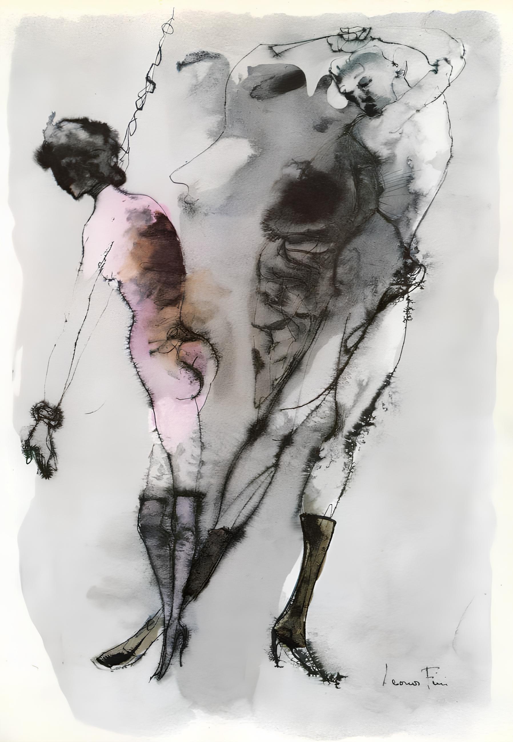 Leonor Fini Figurative Print - Composition, Histoire d'O, Léonor Fini