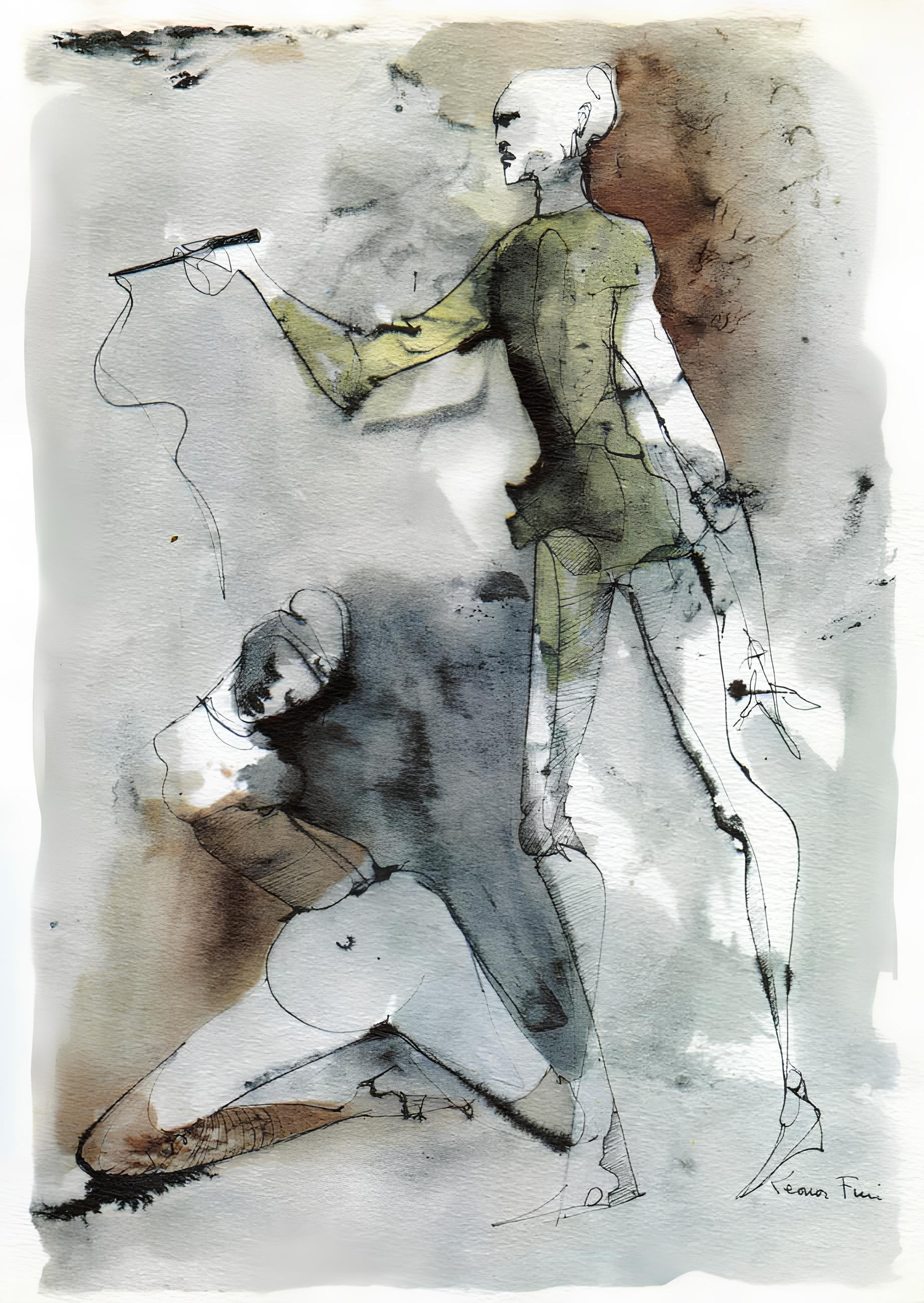 Leonor Fini Figurative Print – Komposition, Histoire d'O, Léonor Fini