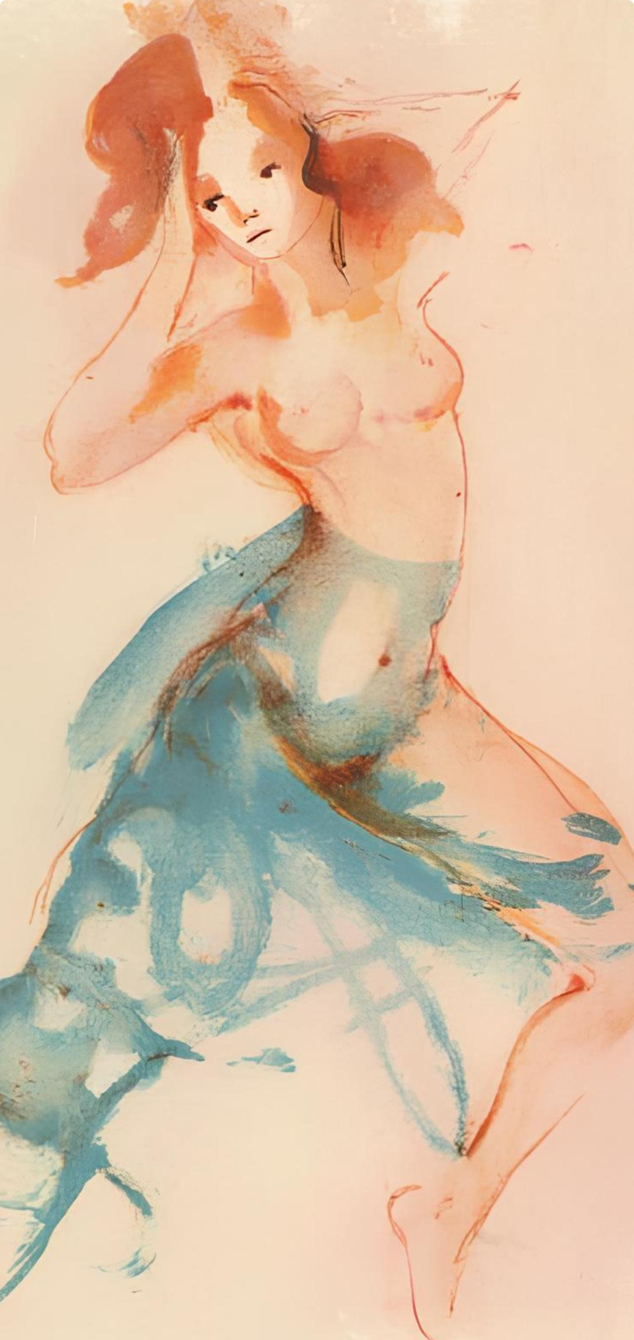 Composition, Parallèlement, Léonor Fini - Beige Figurative Print by Leonor Fini