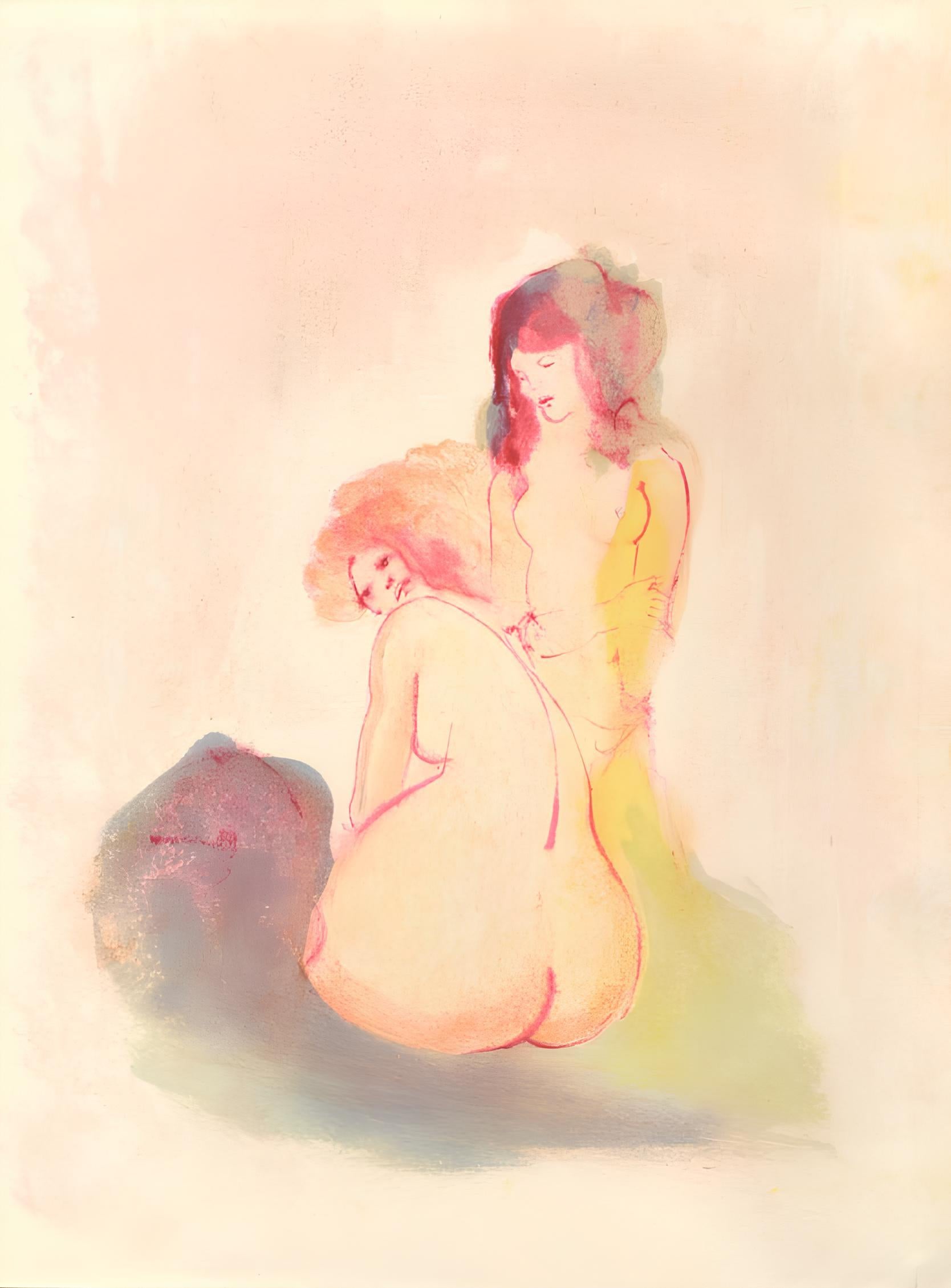 Leonor Fini Figurative Print - Composition, Parallèlement, Léonor Fini