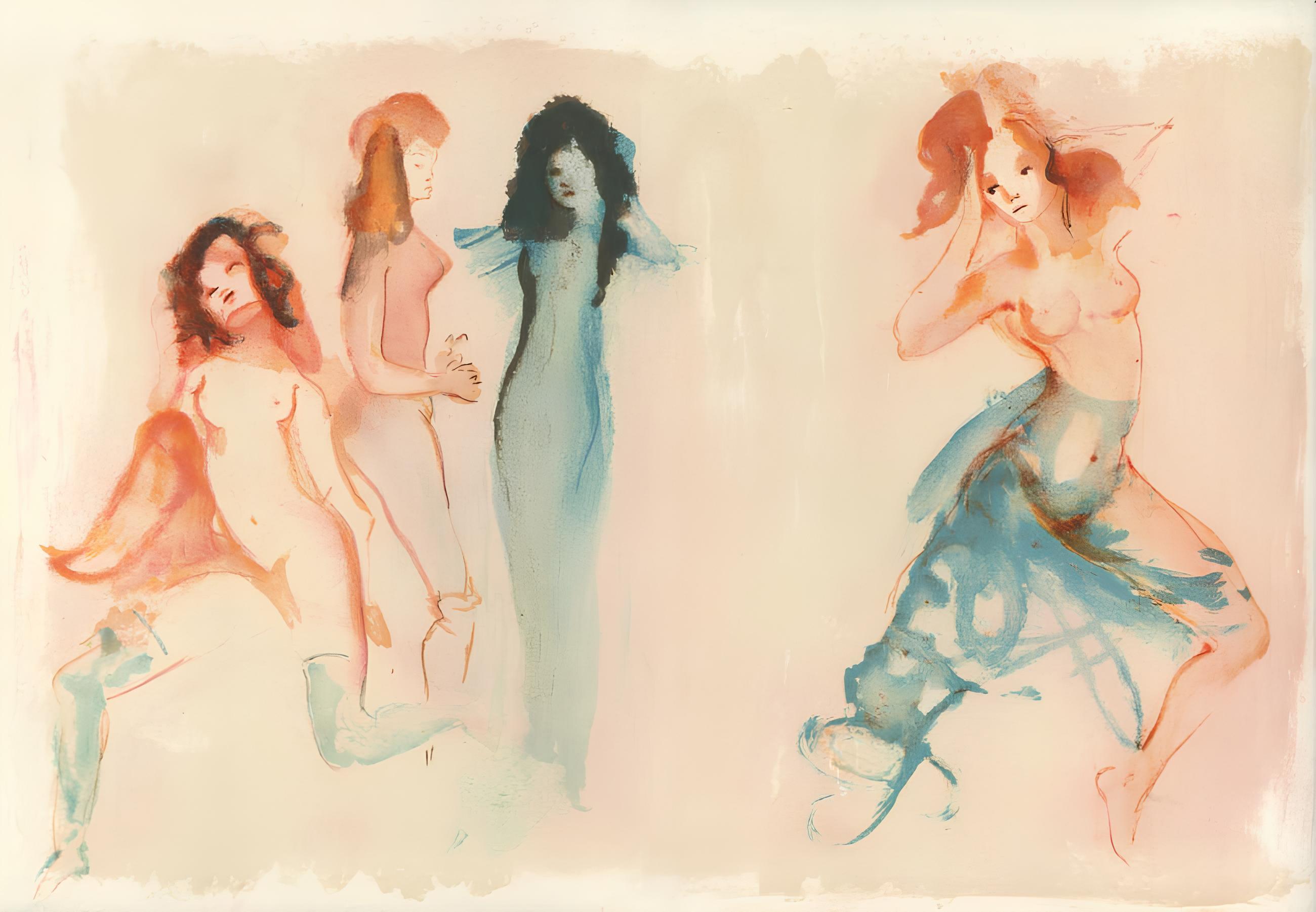 Leonor Fini Figurative Print - Composition, Parallèlement, Léonor Fini