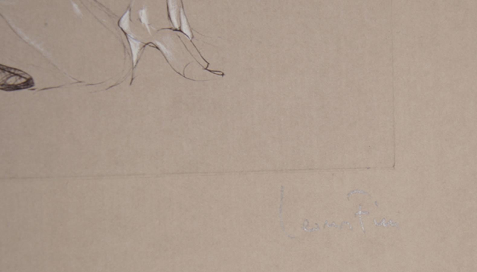 Courtesans, signierte surrealistische Radierung von Leonor Fini im Angebot 2