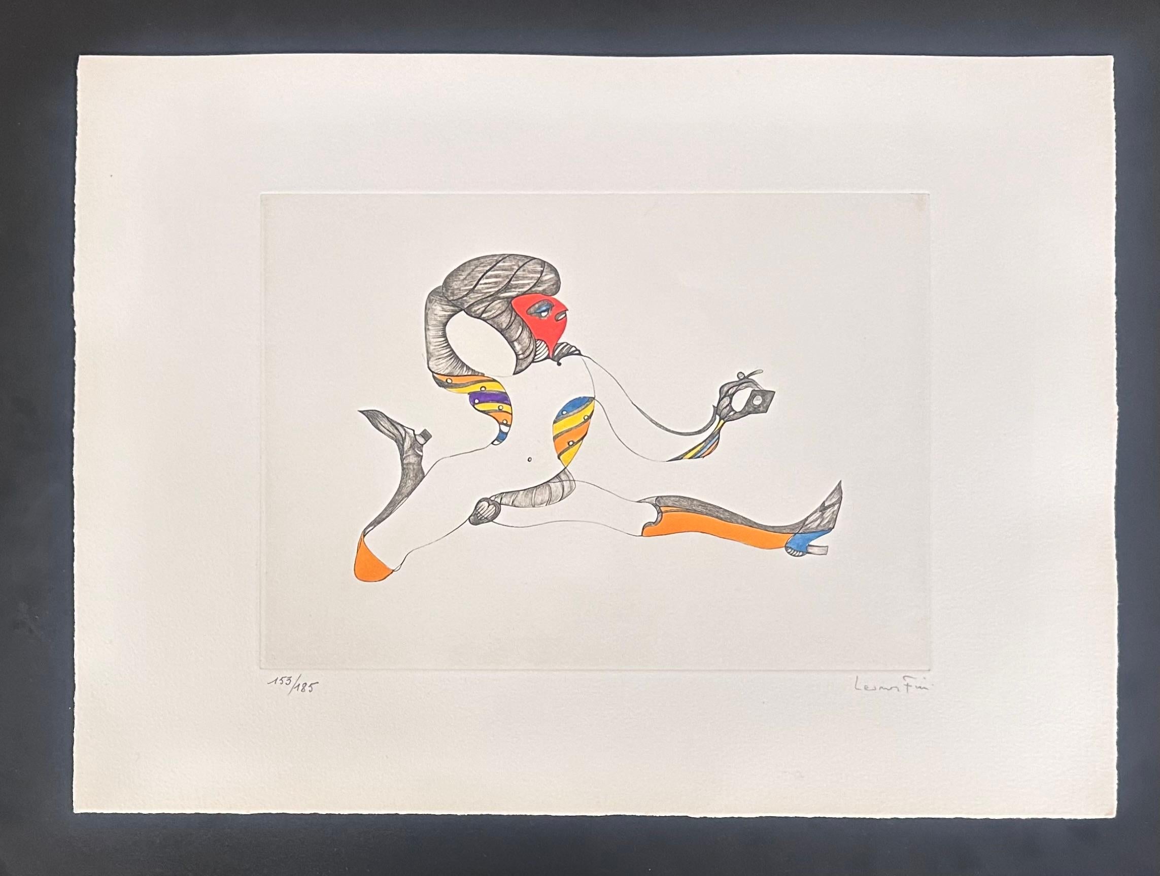 Dancer - Hand-signed and numbered lithograph Leonor Fini Surrealist, 1975 For Sale 1