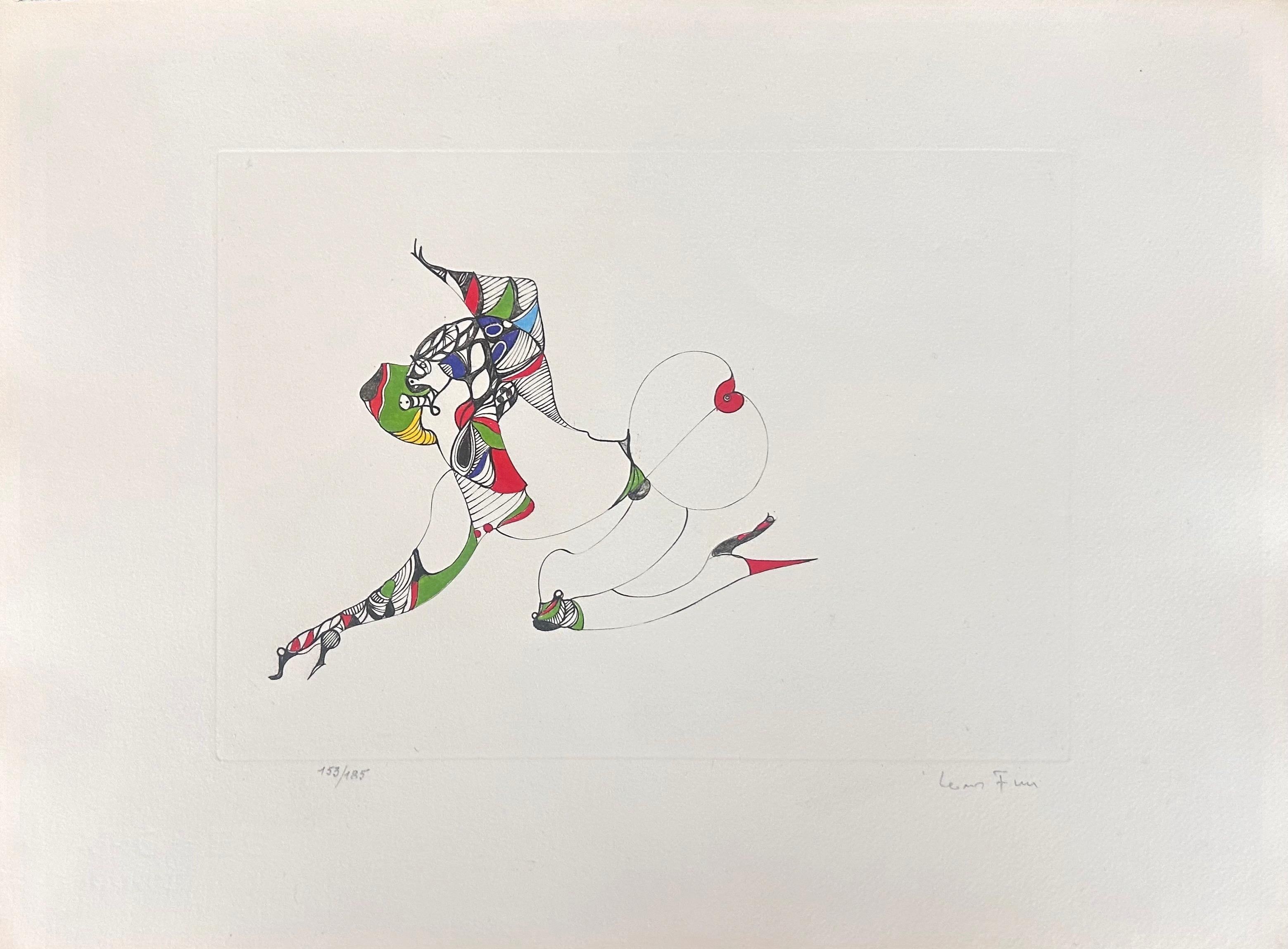 Enrichie de narines – handsignierte nummerierte Lithographie Leonor Fini Surrealist, 1975