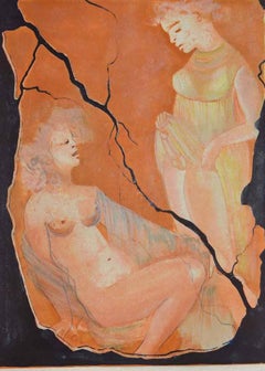 Erotic Scene - Original Lithograph by Leonor Fini - 1970s