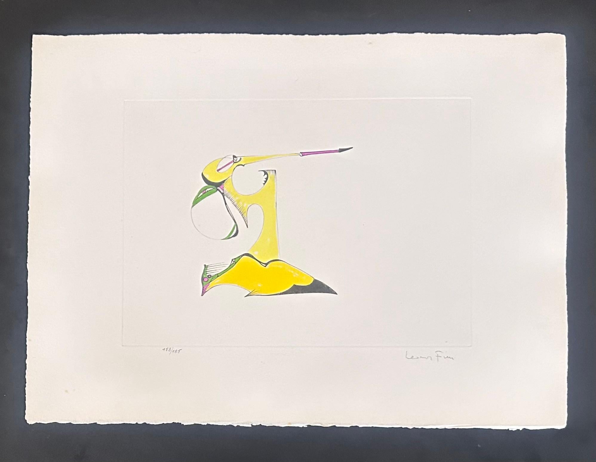 Fantastical character - Hand-signed lithograph Leonor Fini Surrealist, 1975 For Sale 1