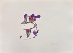 Personaje fantástico - Litografía firmada a mano Leonor Fini Surrealista, 1975