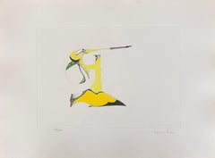Personaje fantástico - Litografía firmada a mano Leonor Fini Surrealista, 1975