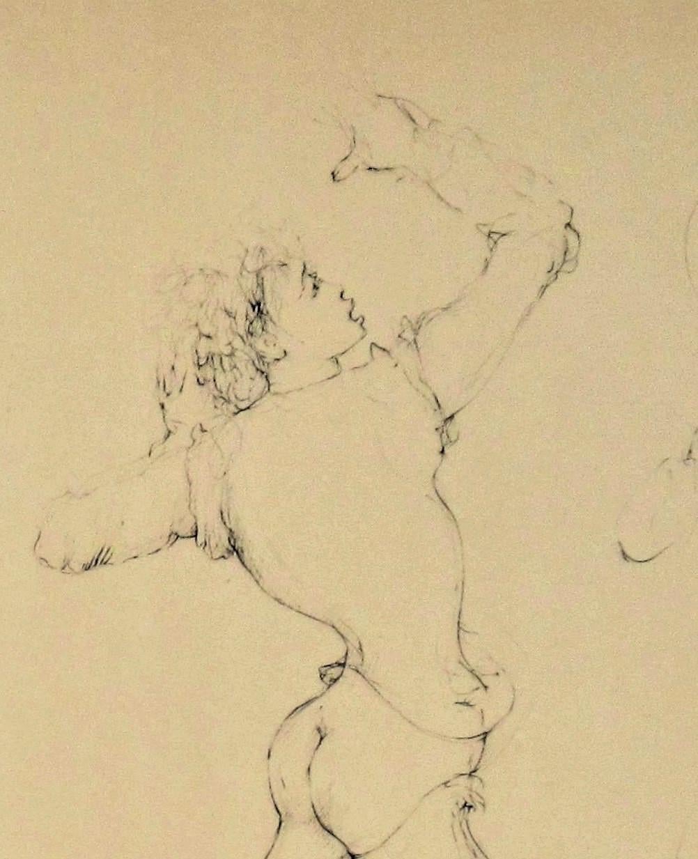 Her Femmes en Costumes (Beige), Nude Print, von Leonor Fini