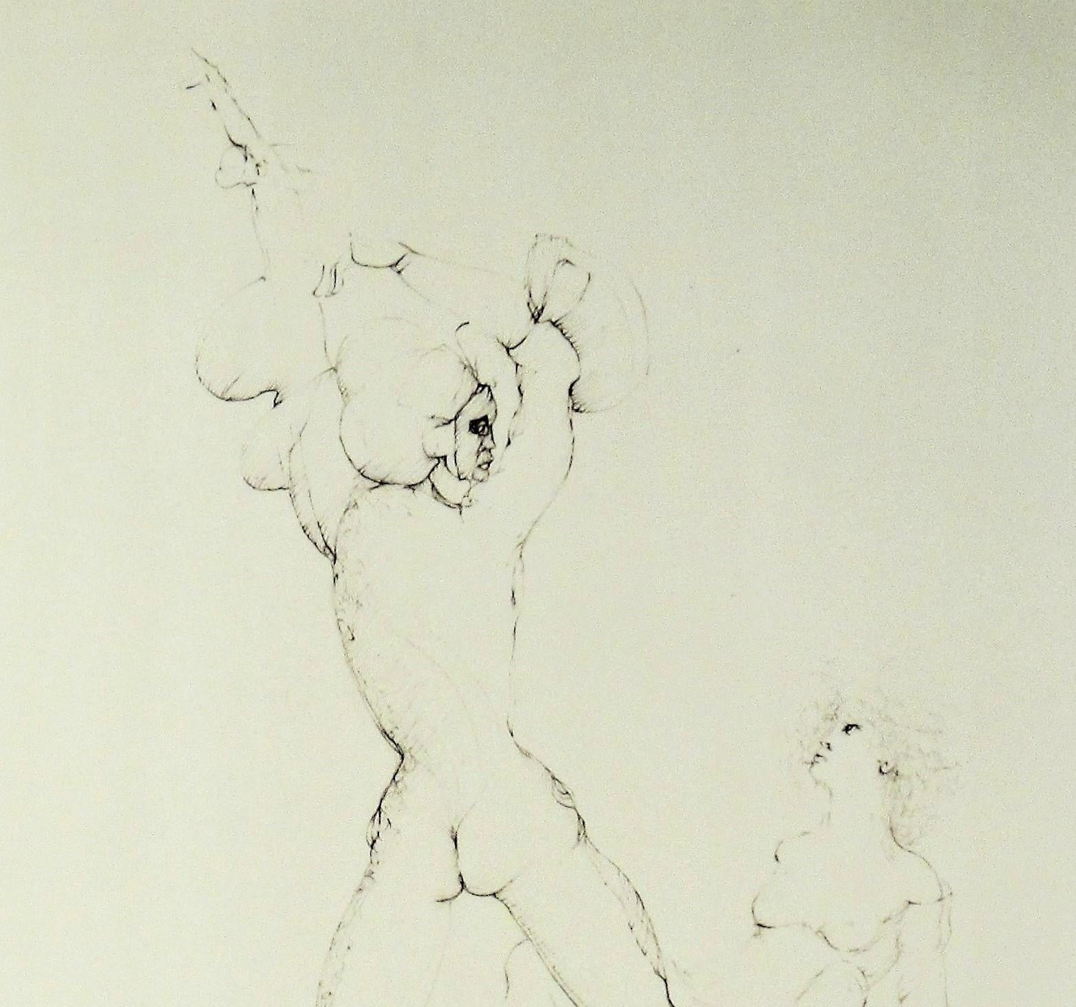 Femmes en Costumes II (Grau), Nude Print, von Leonor Fini